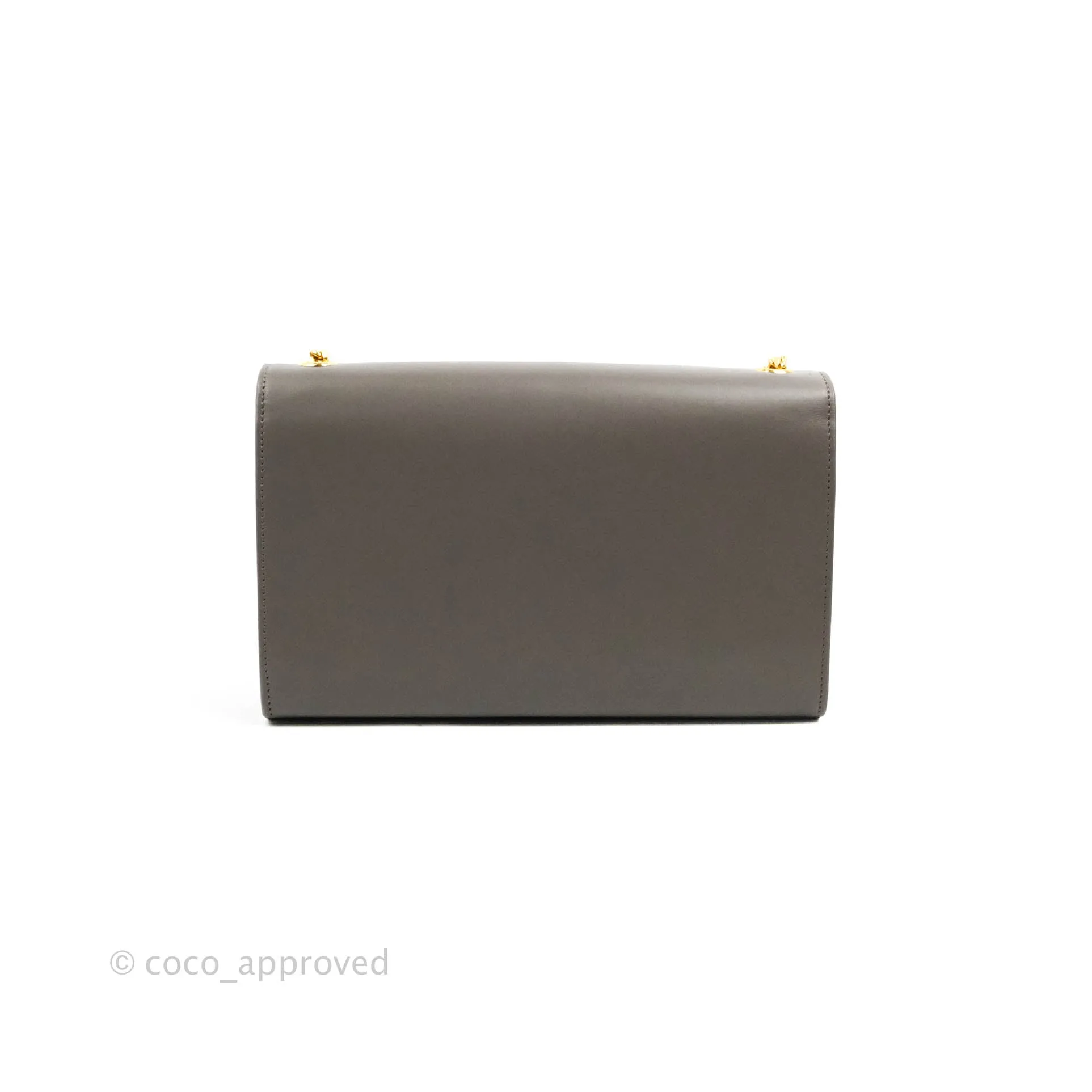 Saint Laurent Medium Kate Tassel Chain Bag Earth Grey Smooth Calfskin Gold Hardware