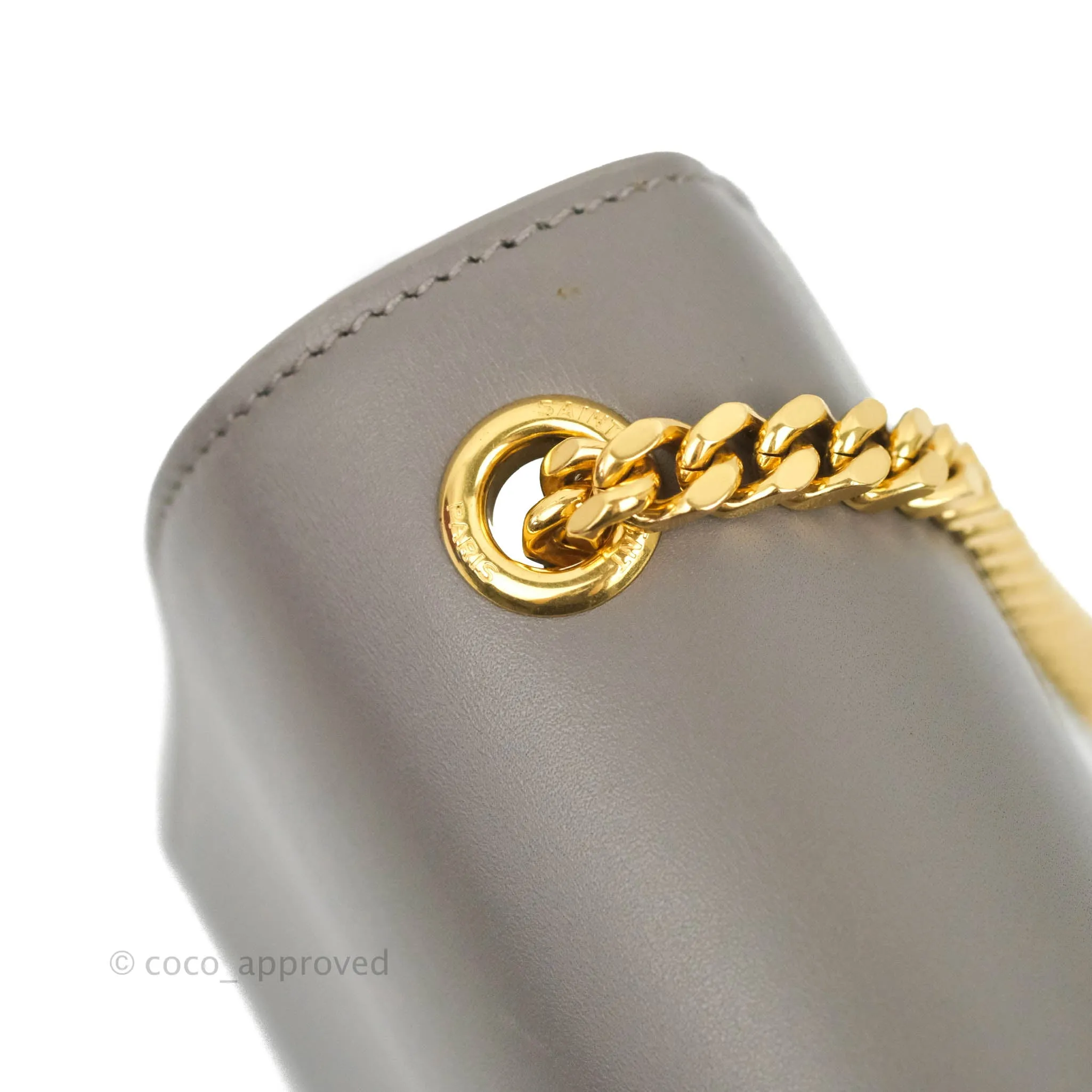 Saint Laurent Medium Kate Tassel Chain Bag Earth Grey Smooth Calfskin Gold Hardware