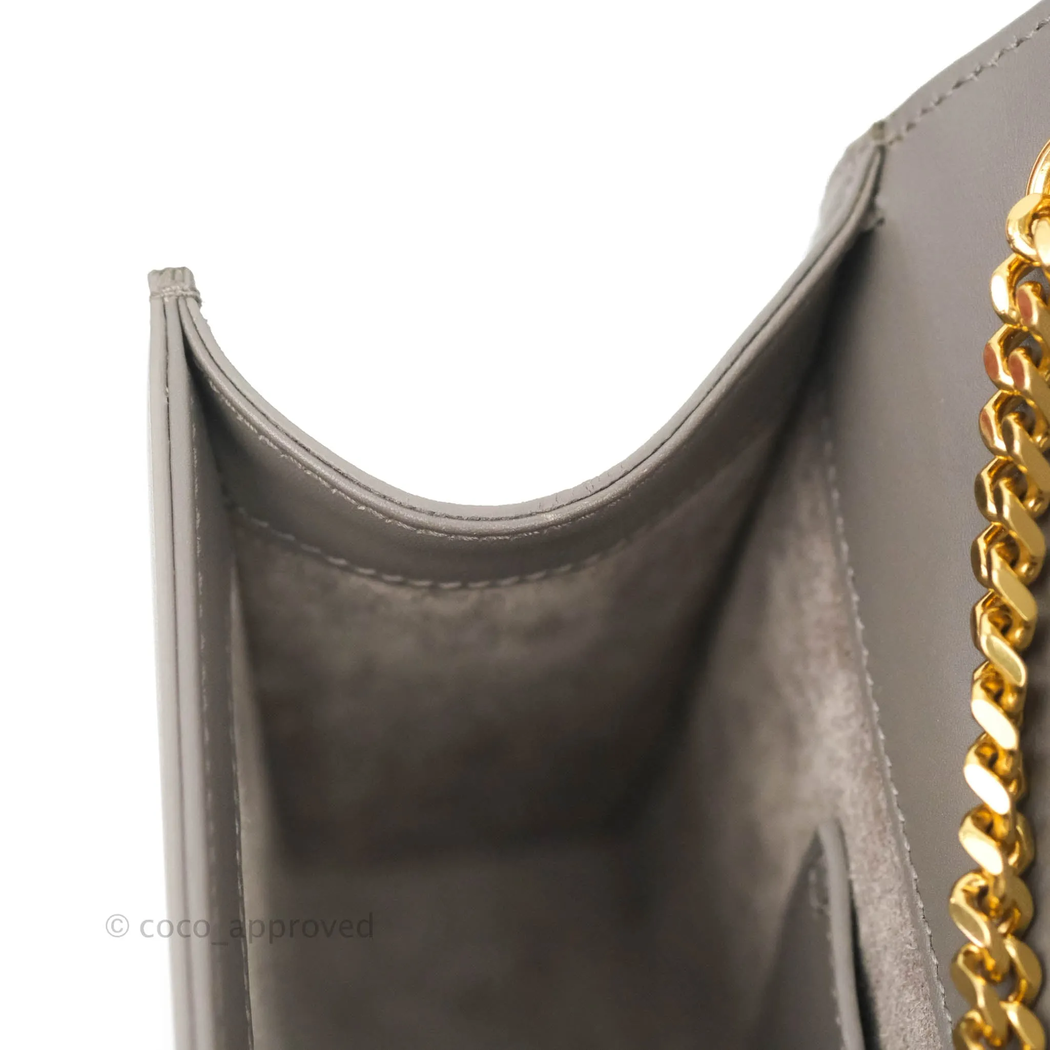 Saint Laurent Medium Kate Tassel Chain Bag Earth Grey Smooth Calfskin Gold Hardware
