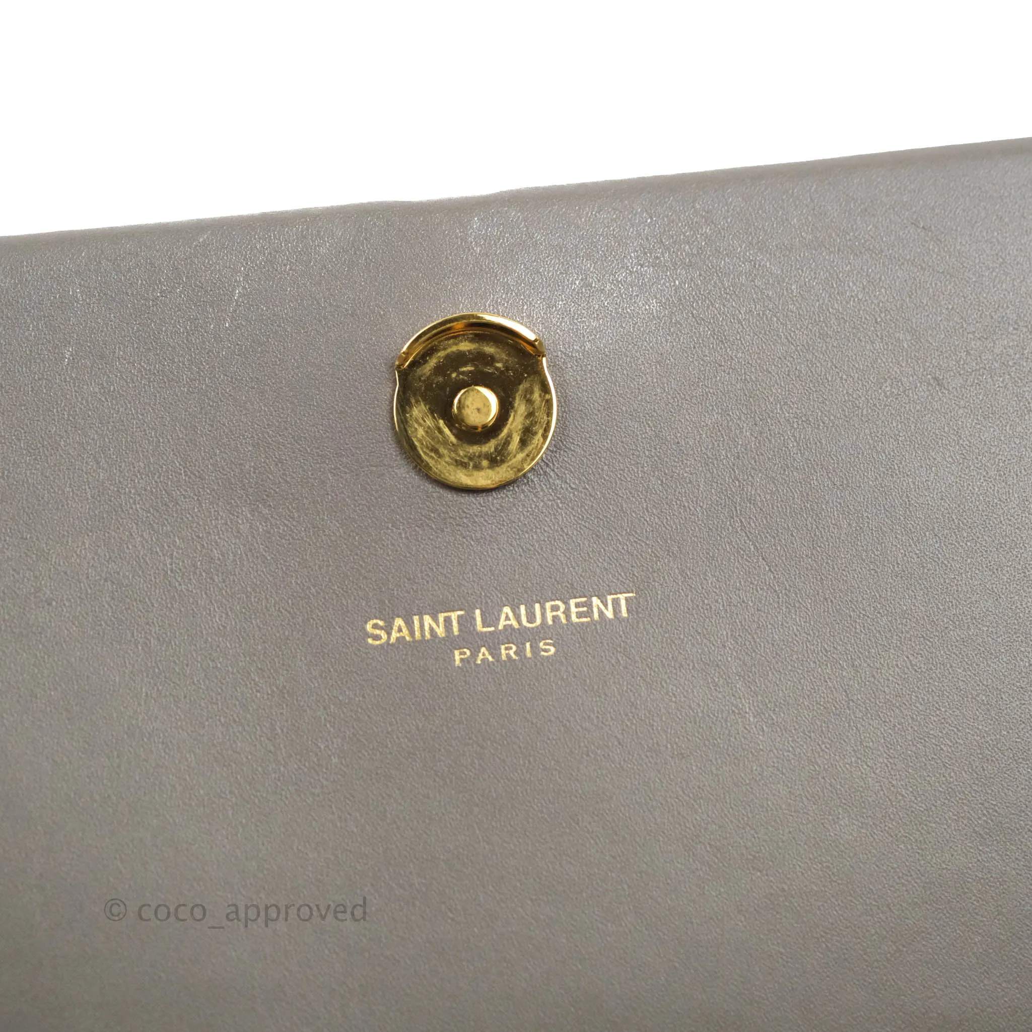 Saint Laurent Medium Kate Tassel Chain Bag Earth Grey Smooth Calfskin Gold Hardware