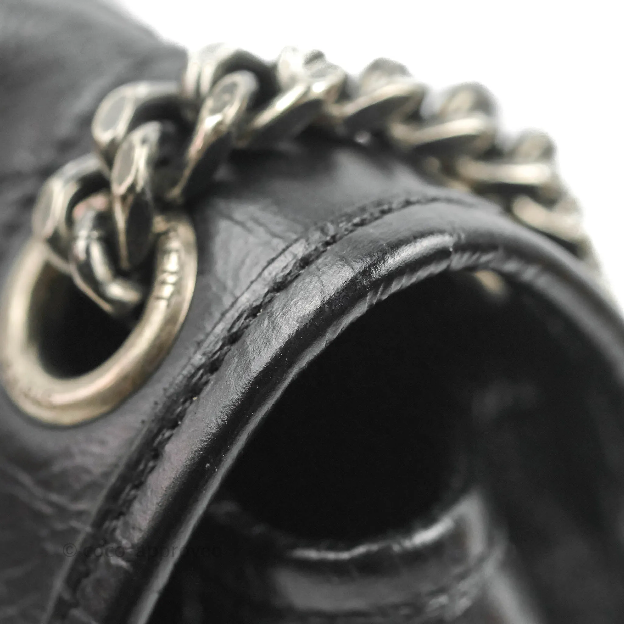 Saint Laurent Medium Niki Chain Bag Crinkled Calfskin Black