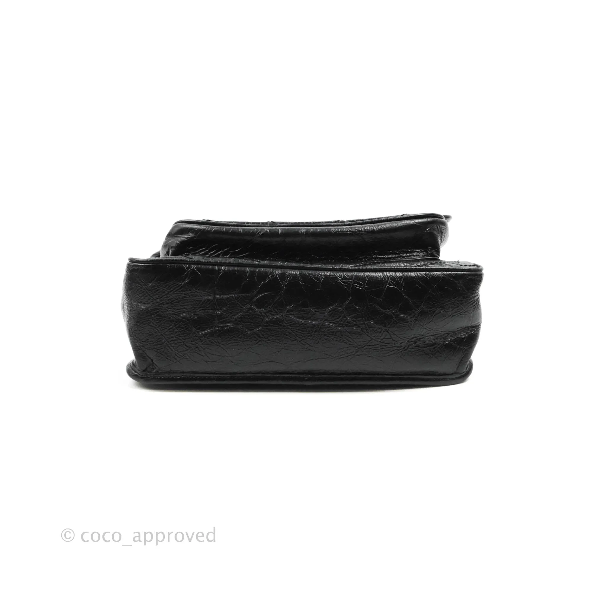 Saint Laurent Medium Niki Chain Bag Crinkled Calfskin Black