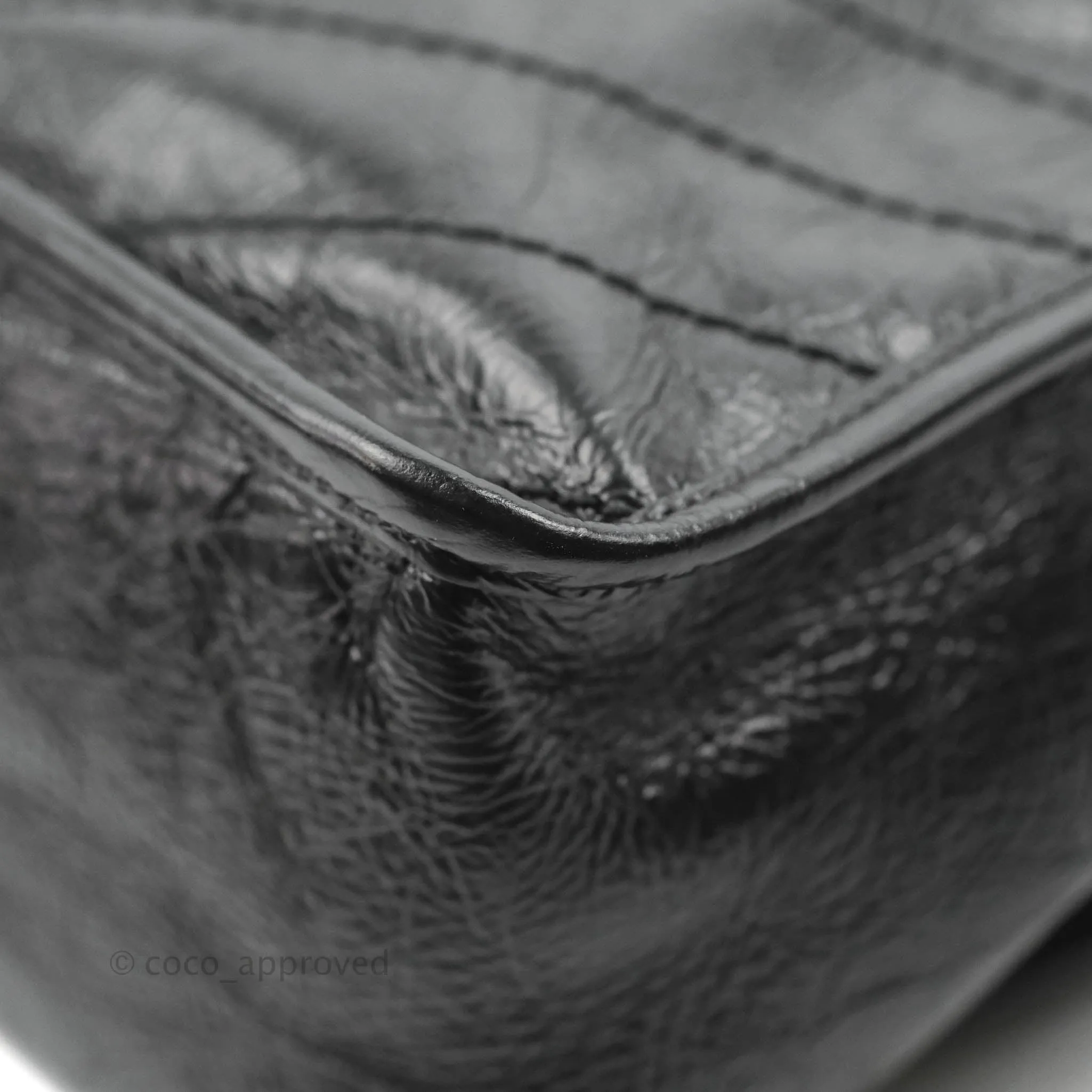 Saint Laurent Medium Niki Chain Bag Crinkled Calfskin Black