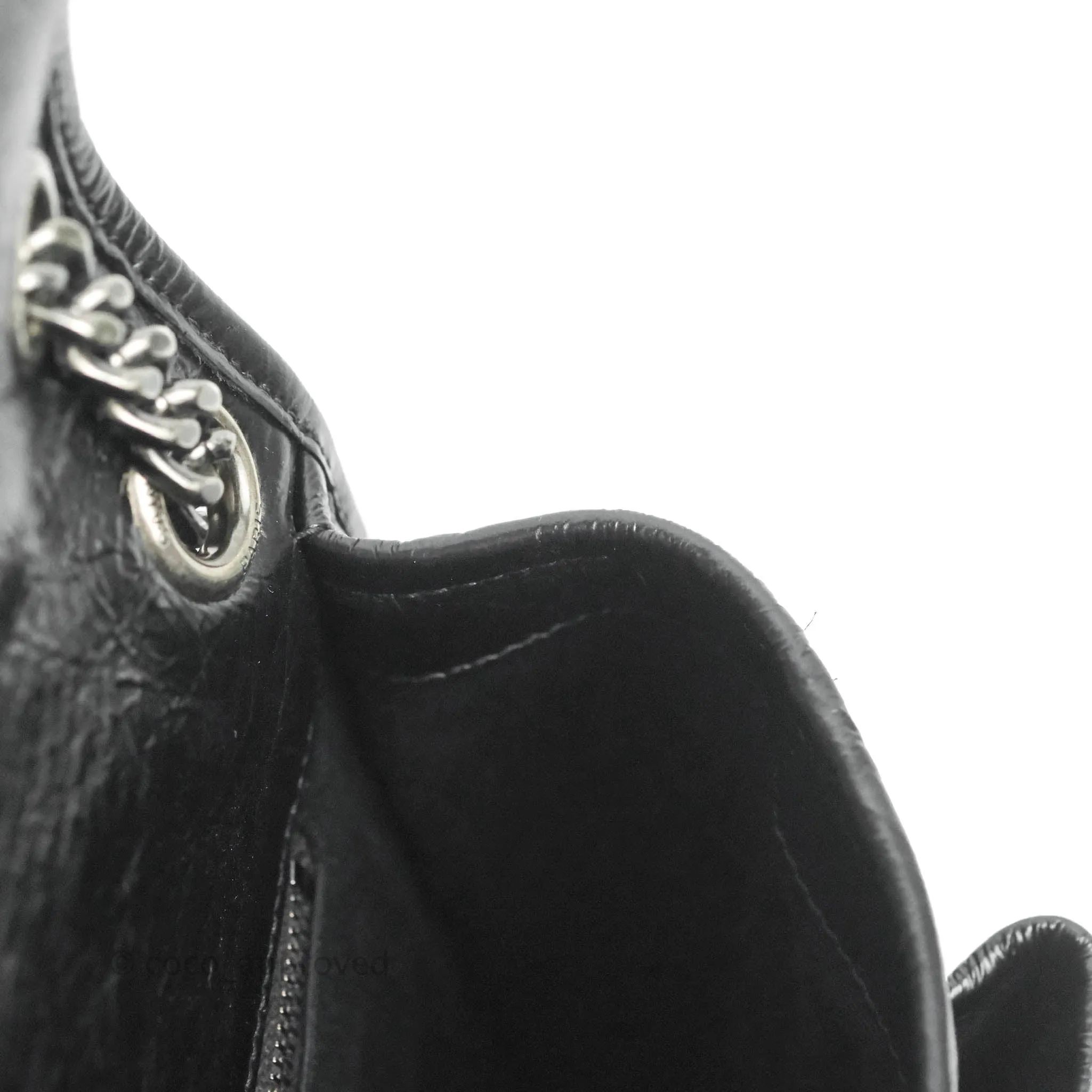 Saint Laurent Medium Niki Chain Bag Crinkled Calfskin Black