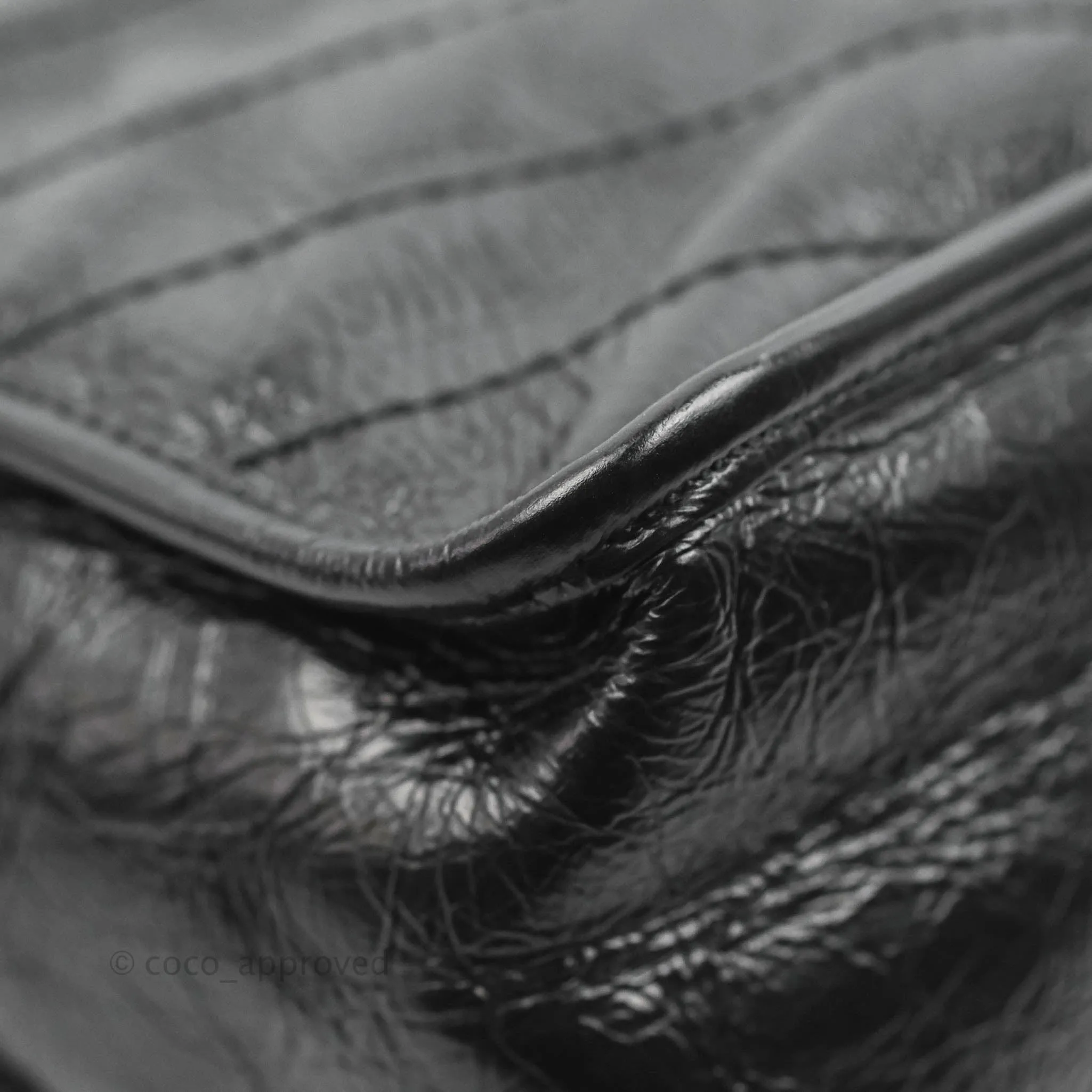 Saint Laurent Medium Niki Chain Bag Crinkled Calfskin Black