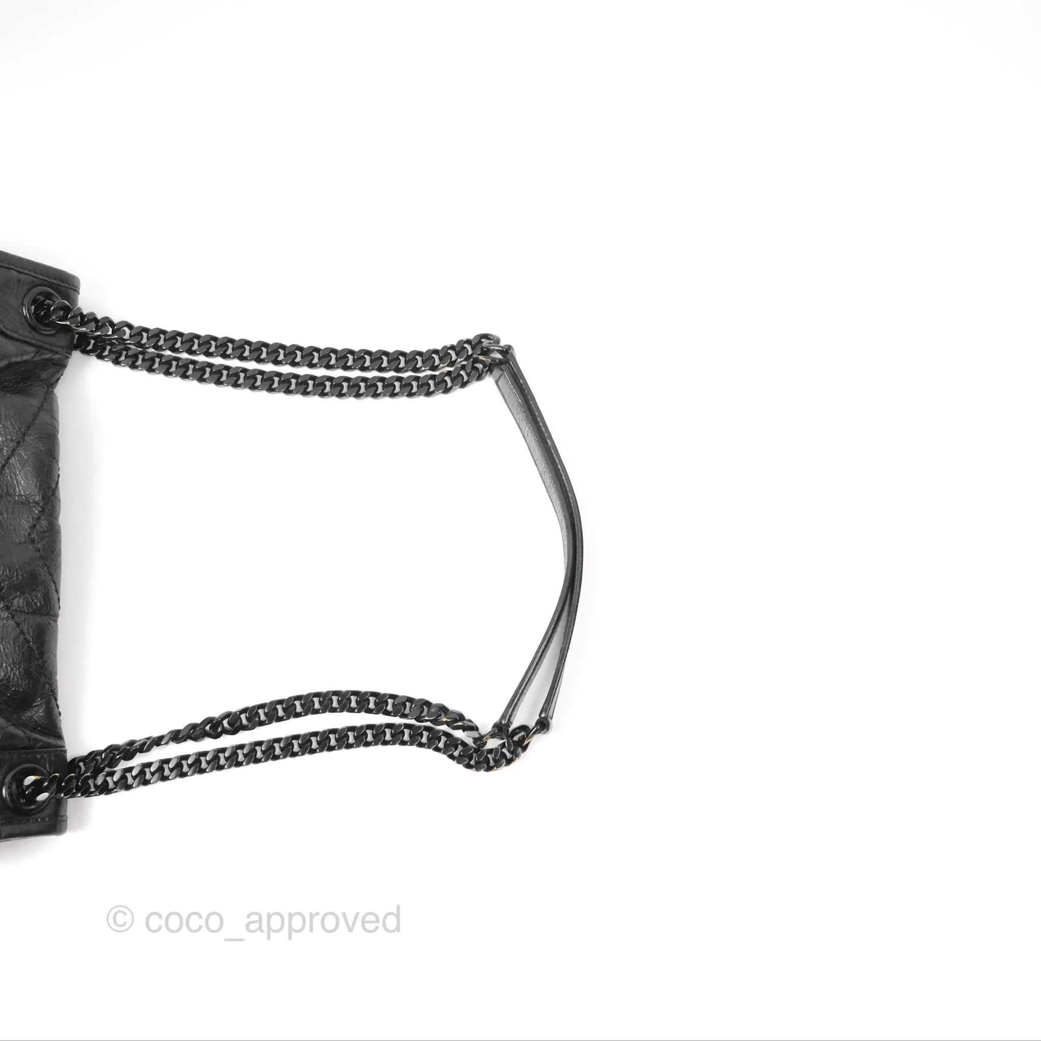 Saint Laurent Medium Niki Chain Bag Crinkled Calfskin So Black