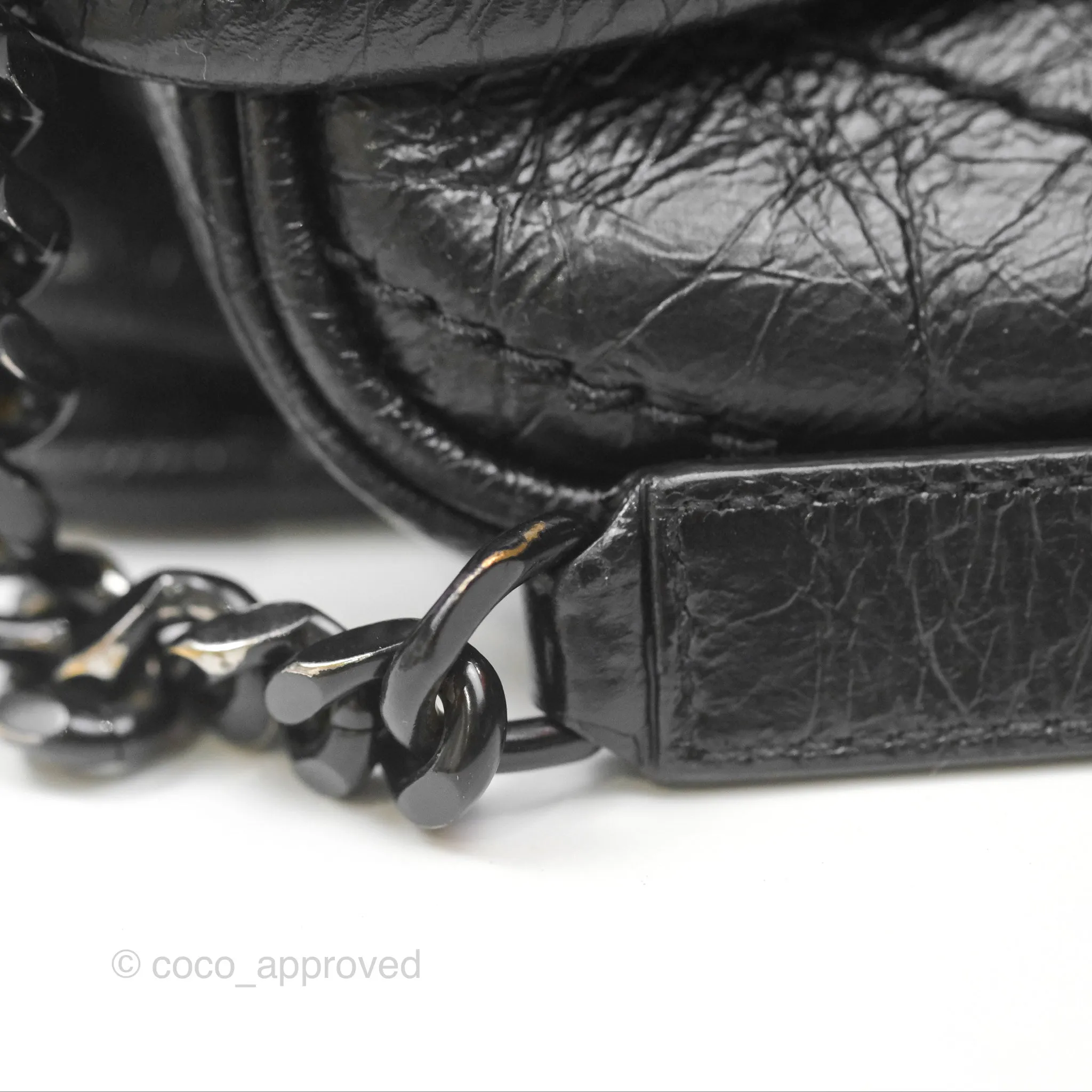 Saint Laurent Medium Niki Chain Bag Crinkled Calfskin So Black
