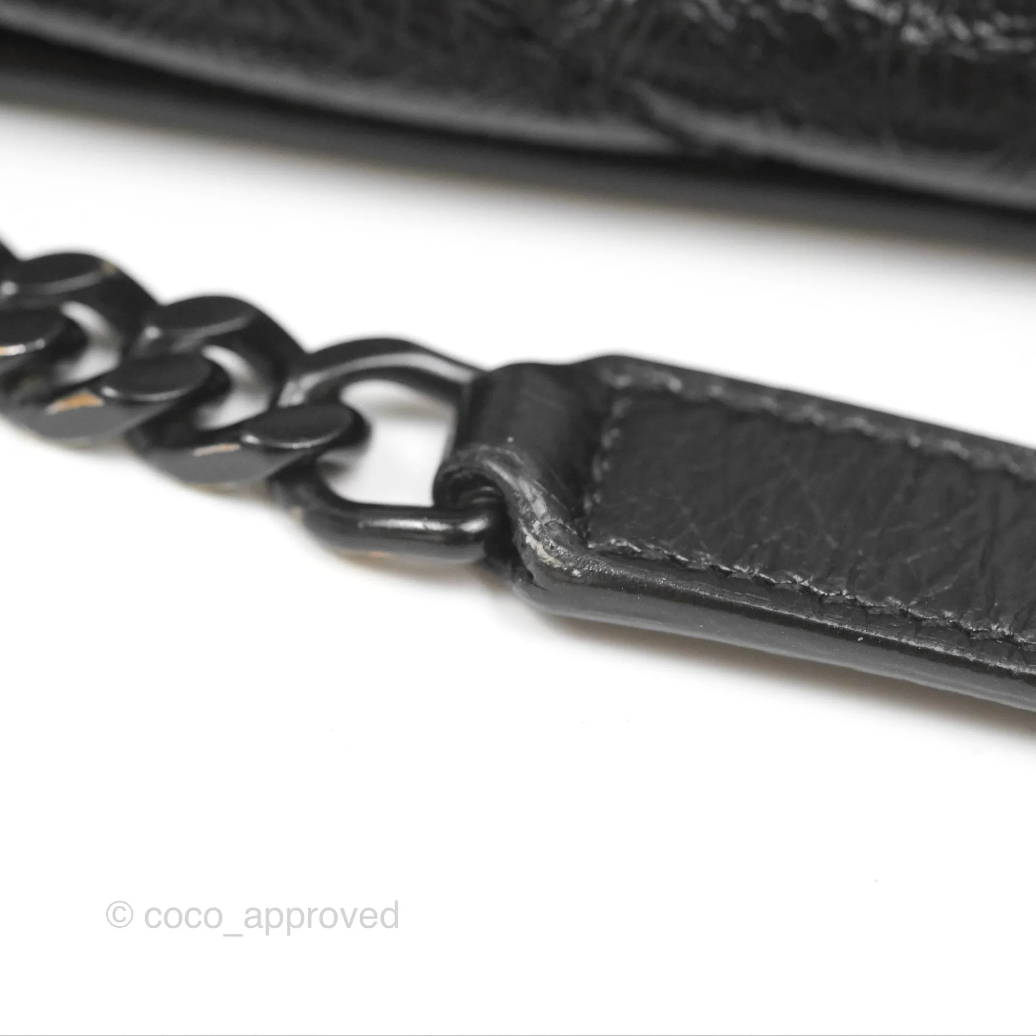 Saint Laurent Medium Niki Chain Bag Crinkled Calfskin So Black