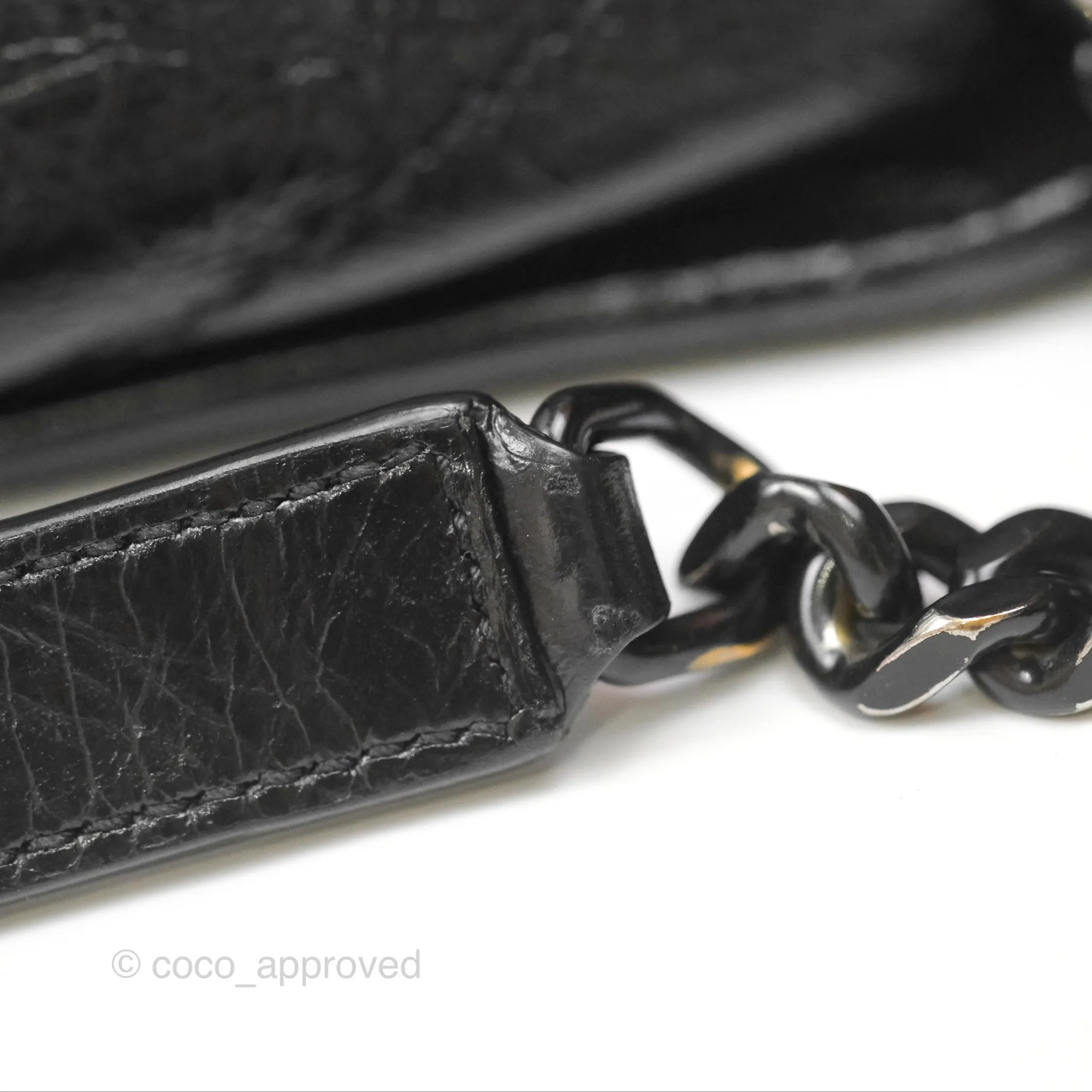 Saint Laurent Medium Niki Chain Bag Crinkled Calfskin So Black
