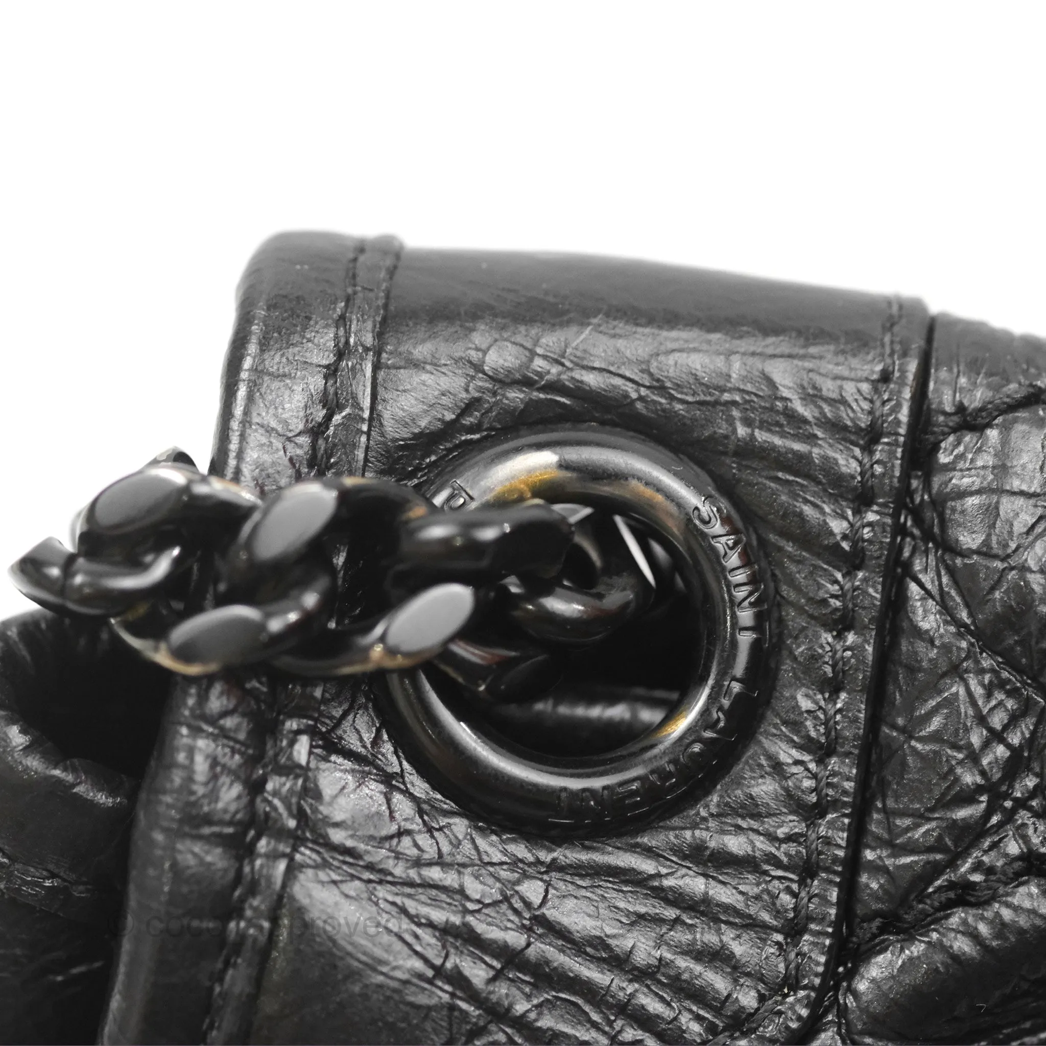 Saint Laurent Medium Niki Chain Bag Crinkled Calfskin So Black