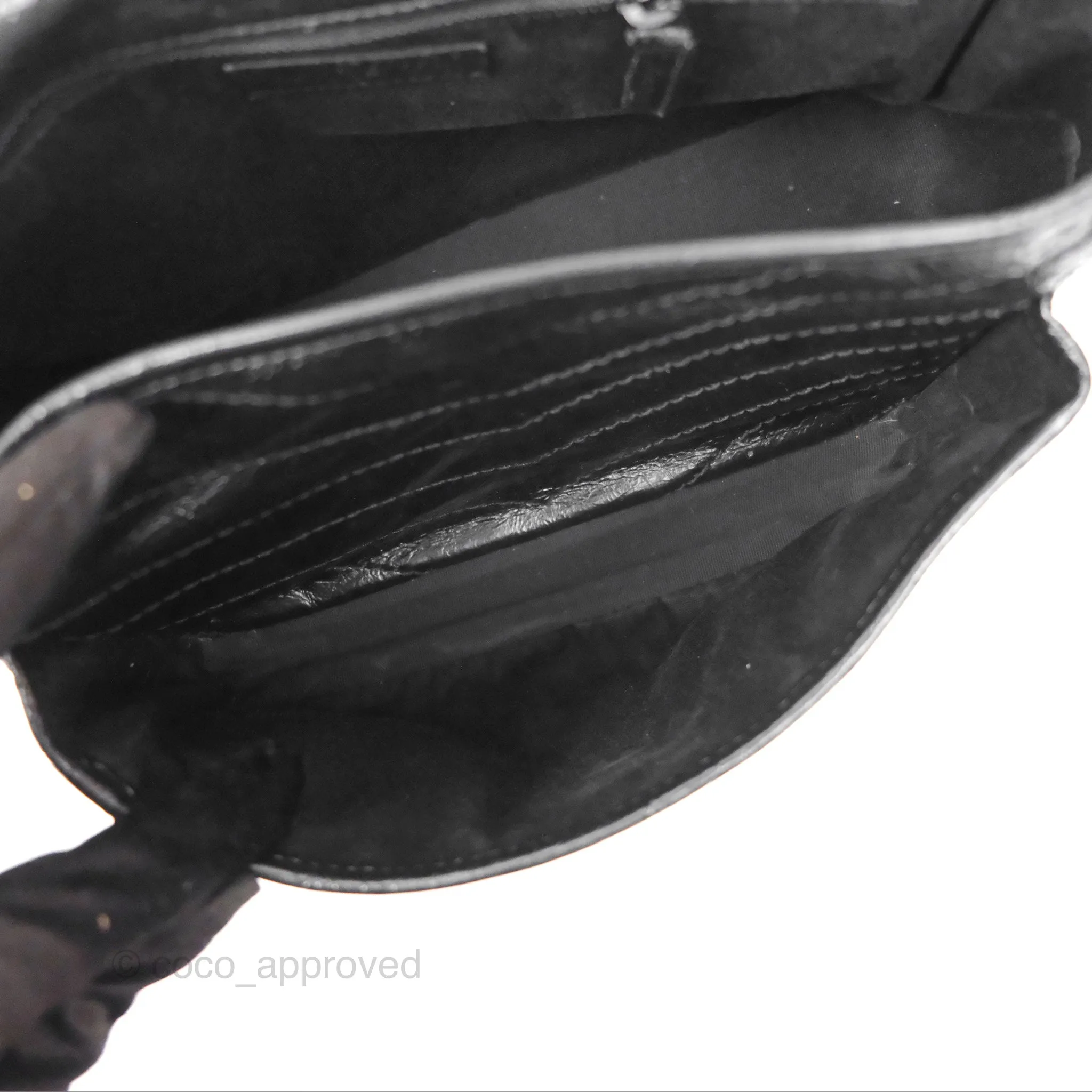 Saint Laurent Medium Niki Chain Bag Crinkled Calfskin So Black