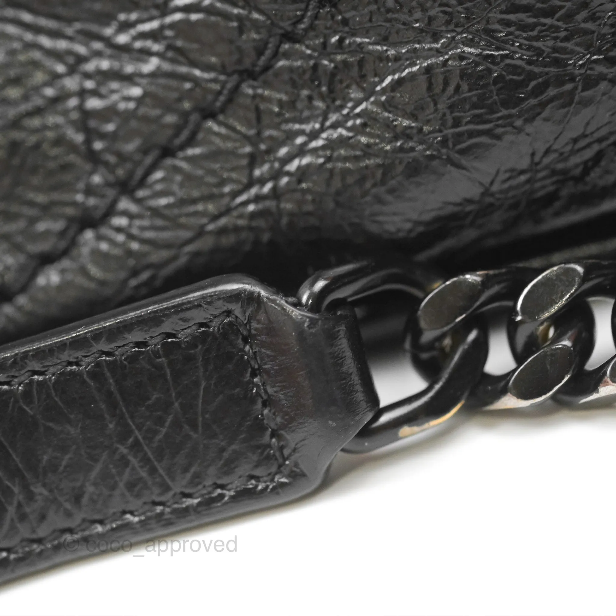 Saint Laurent Medium Niki Chain Bag Crinkled Calfskin So Black