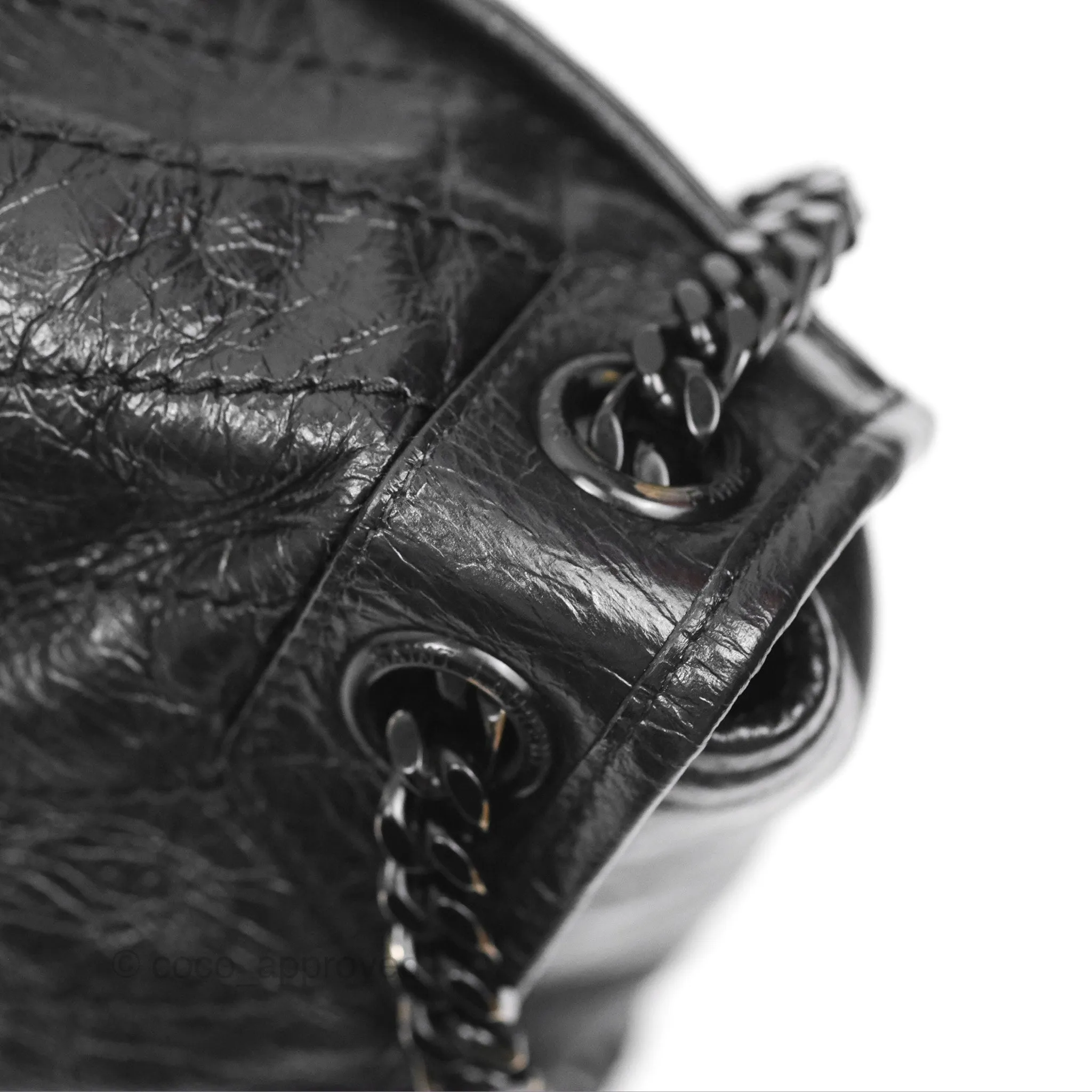 Saint Laurent Medium Niki Chain Bag Crinkled Calfskin So Black