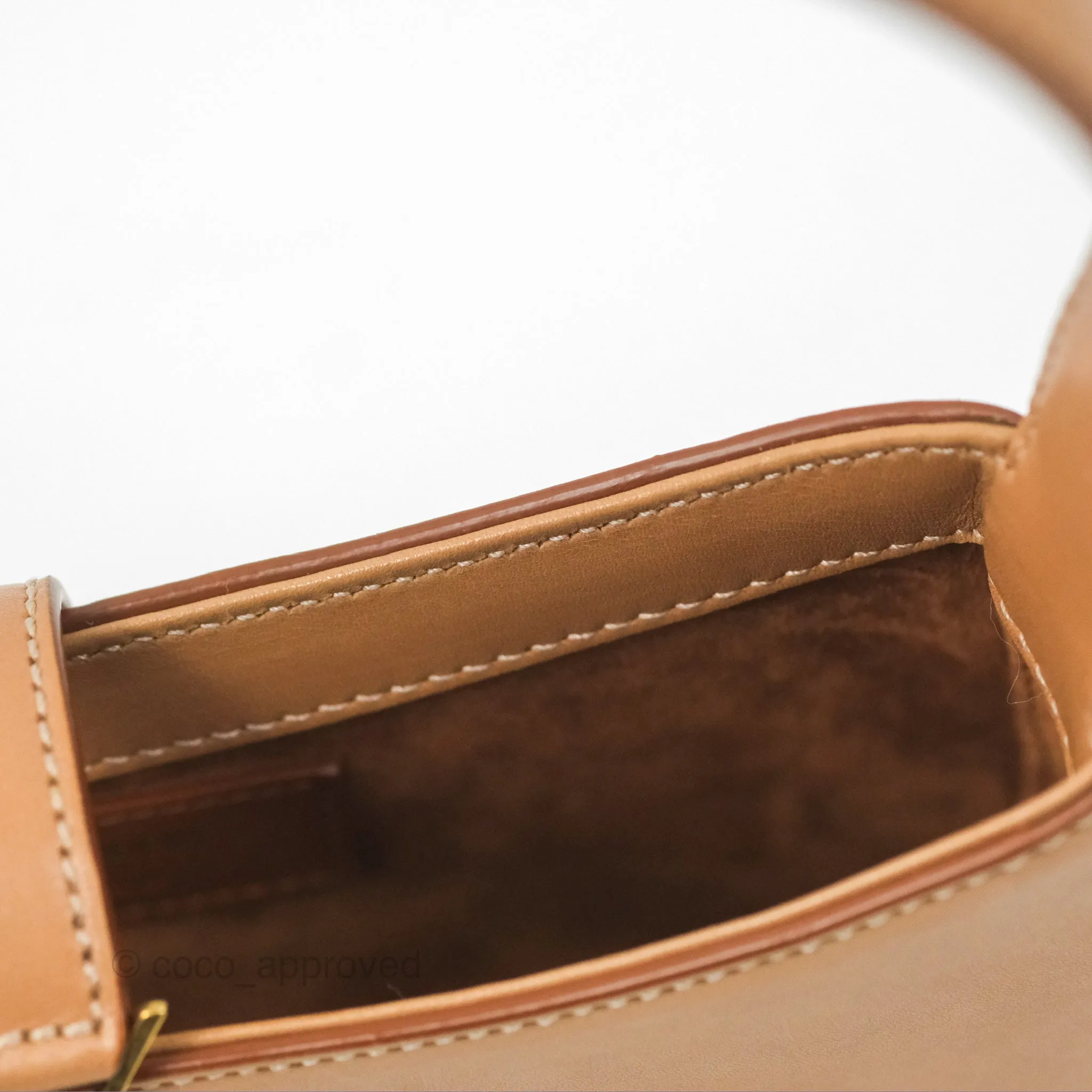 Saint Laurent Mini Le 5  7 Tan Calfskin Bronze Brass Hardware