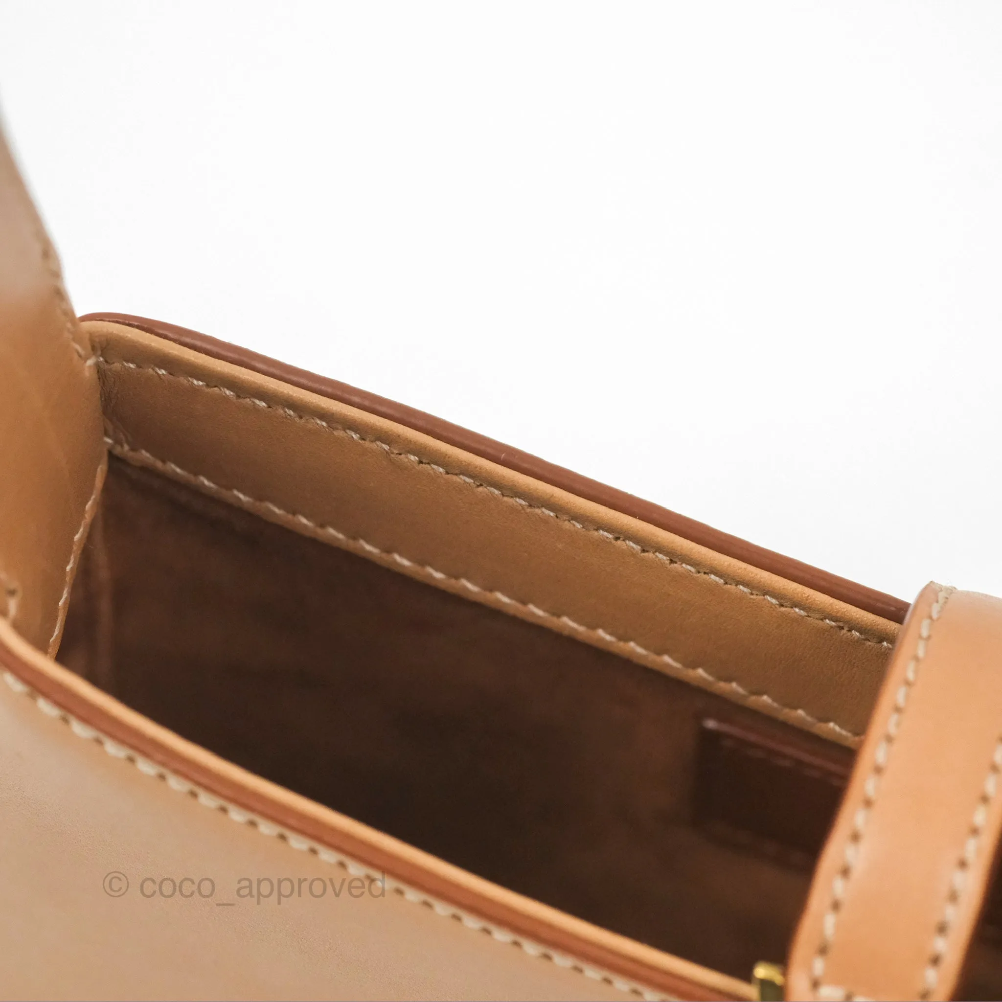 Saint Laurent Mini Le 5  7 Tan Calfskin Bronze Brass Hardware