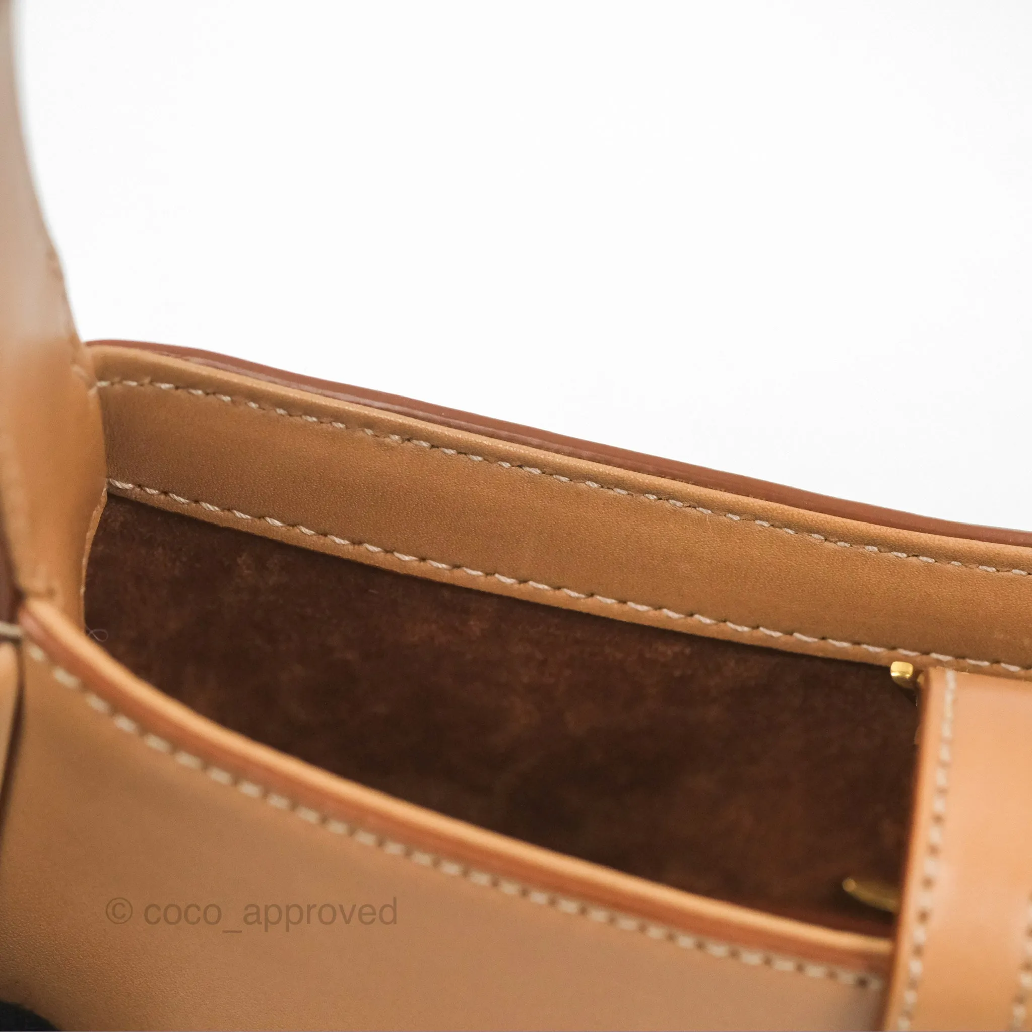 Saint Laurent Mini Le 5  7 Tan Calfskin Bronze Brass Hardware