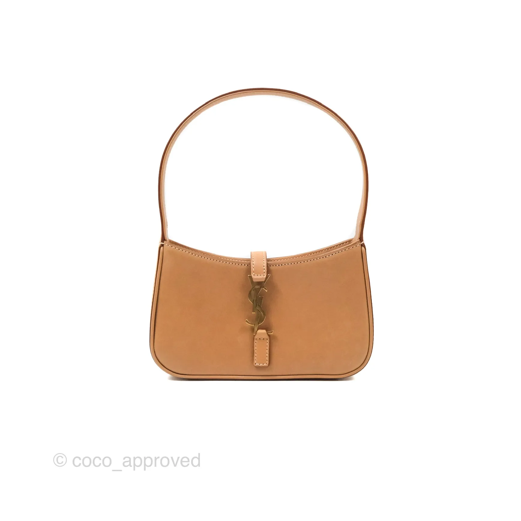 Saint Laurent Mini Le 5  7 Tan Calfskin Bronze Brass Hardware