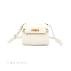 Saint Laurent Mini Manhattan Box Calfskin Blanc Vintage Gold Hardware