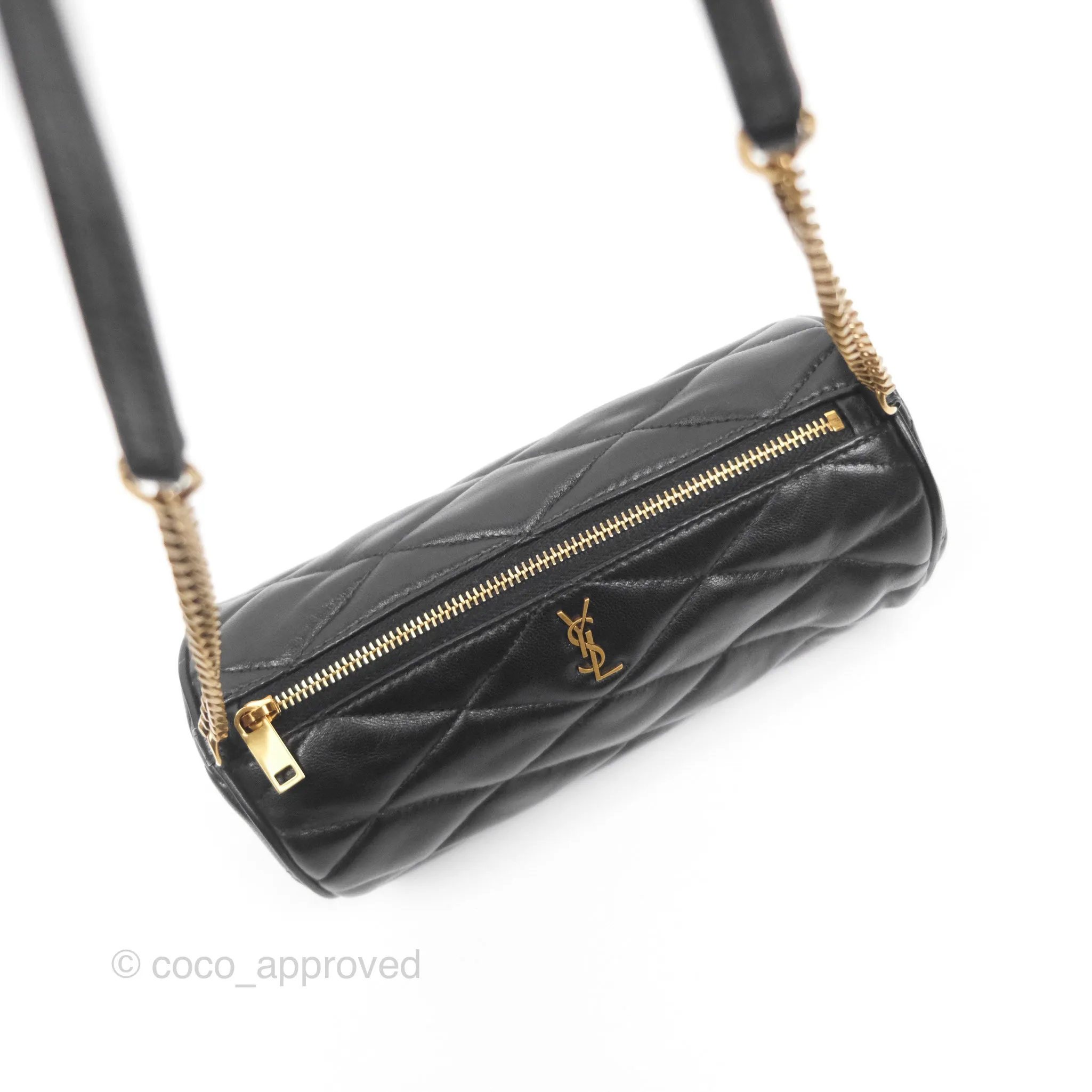 Saint Laurent Mini Sade Tube Shoulder Bag Black Lambskin