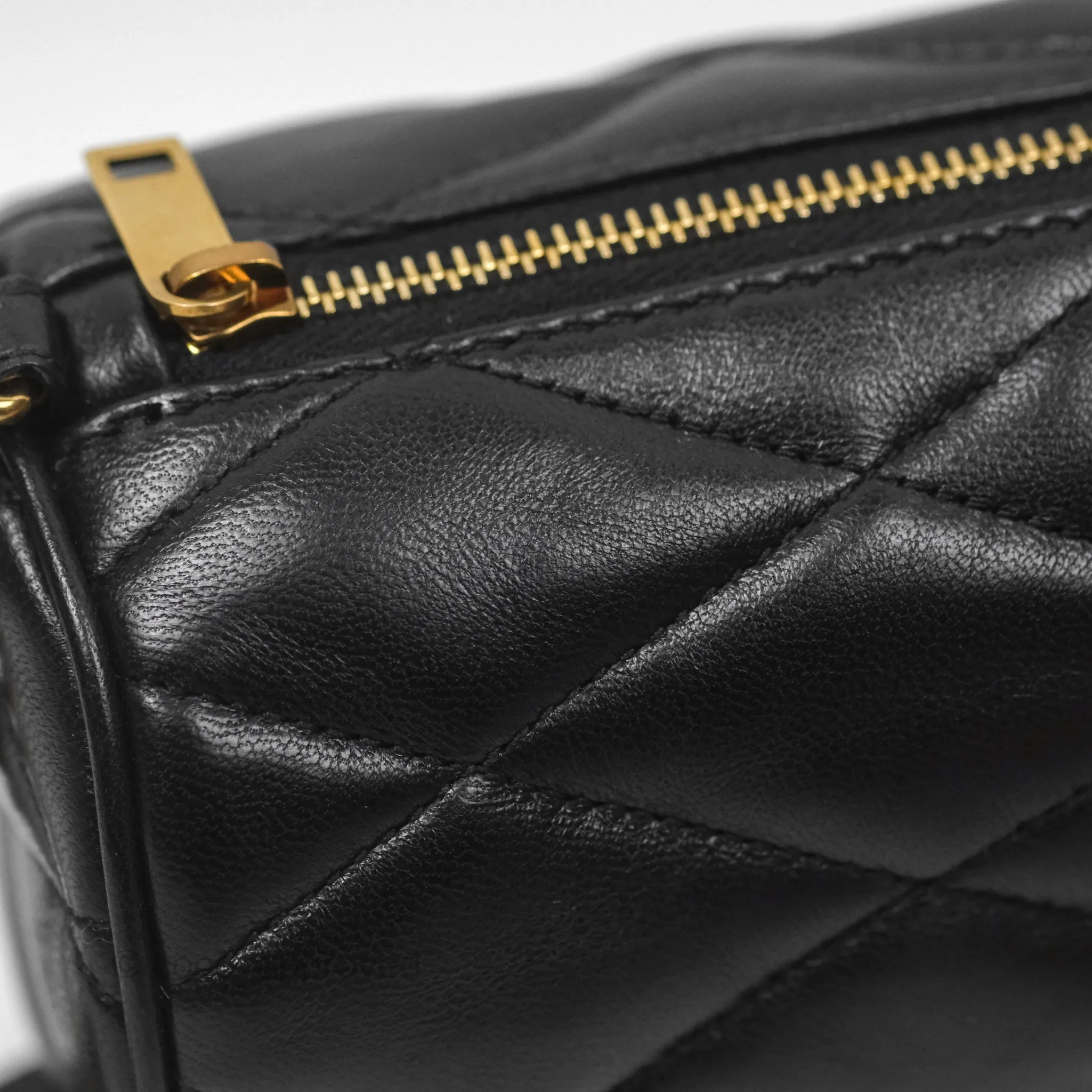 Saint Laurent Mini Sade Tube Shoulder Bag Black Lambskin