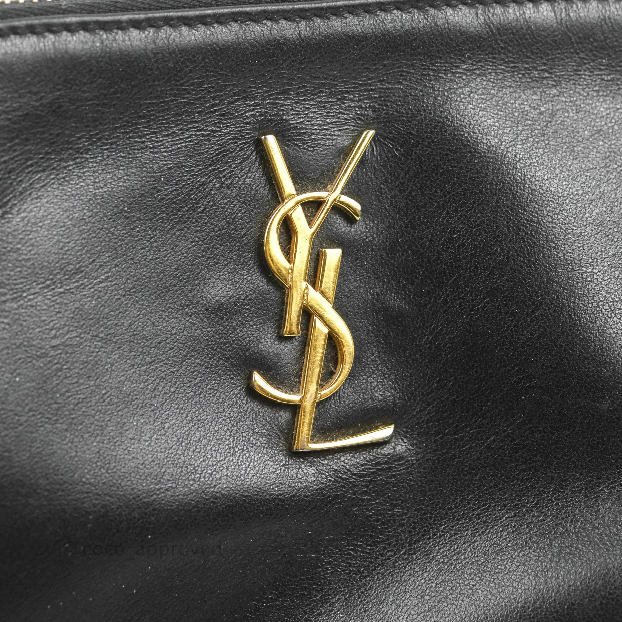 Saint Laurent Monogram Pouch Bag Black Gold Hardware