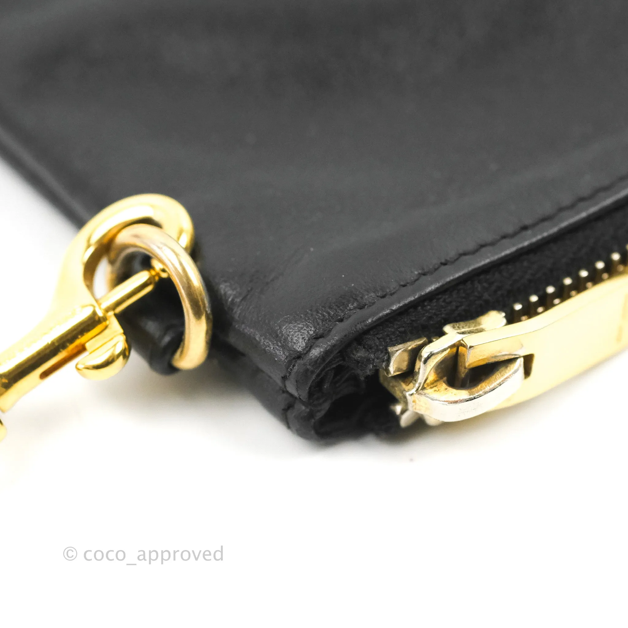 Saint Laurent Monogram Pouch Bag Black Gold Hardware