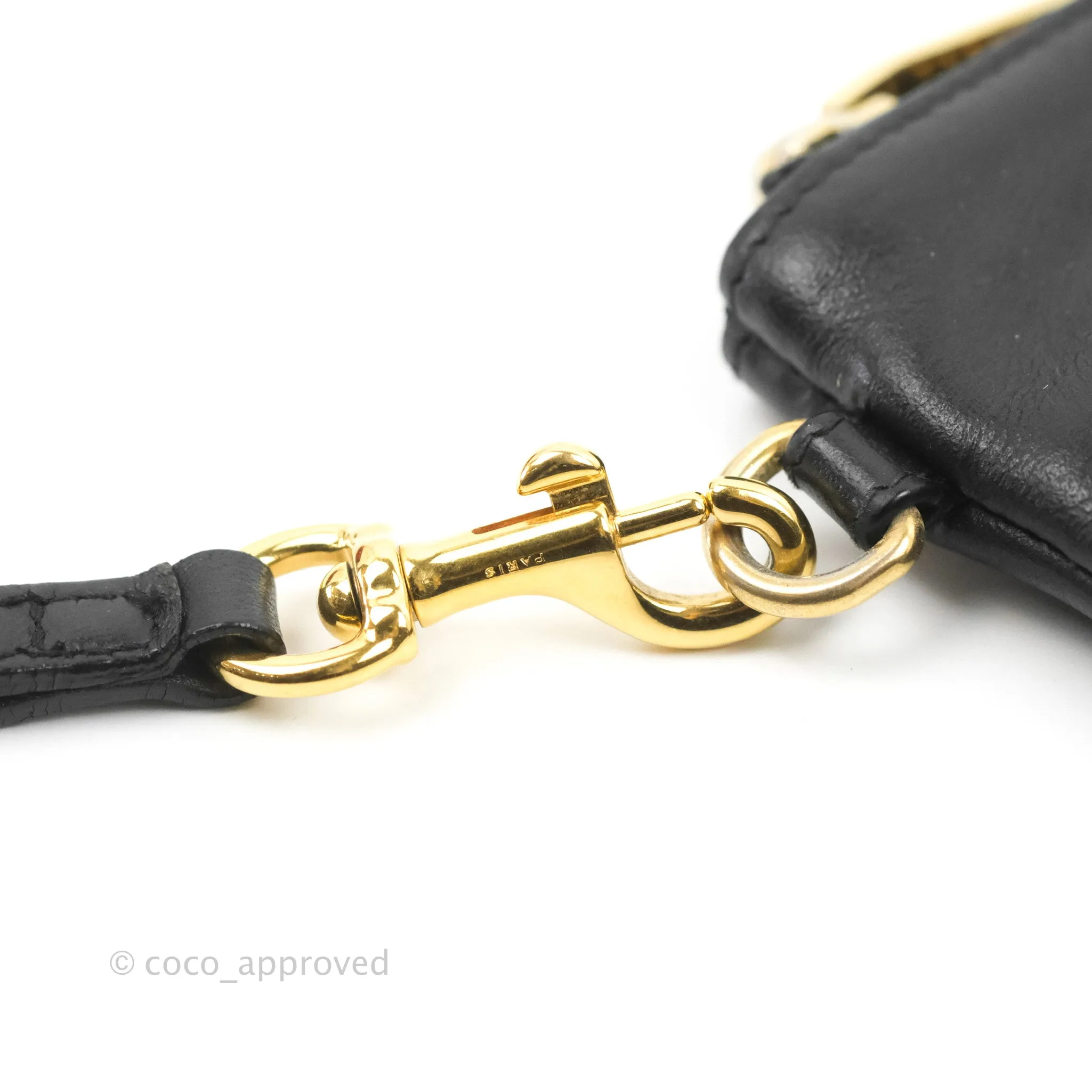 Saint Laurent Monogram Pouch Bag Black Gold Hardware