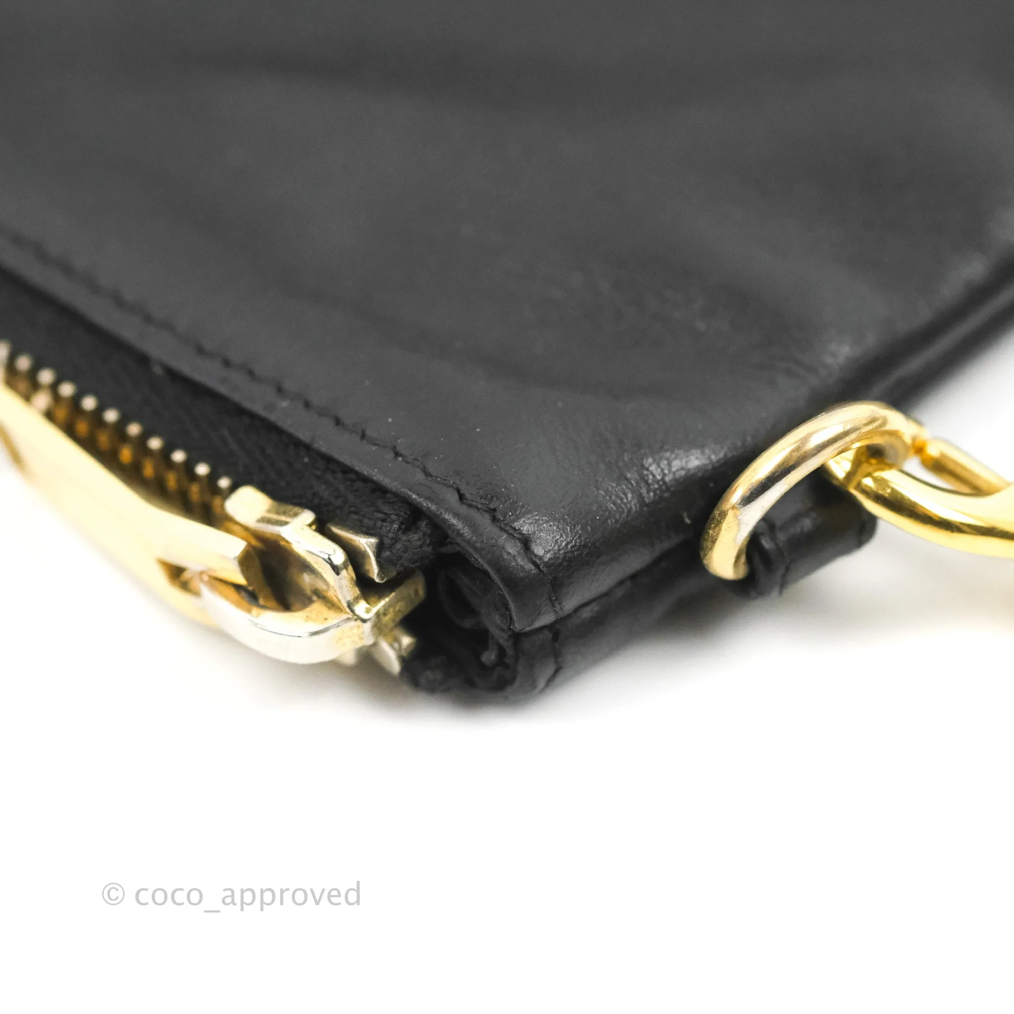 Saint Laurent Monogram Pouch Bag Black Gold Hardware
