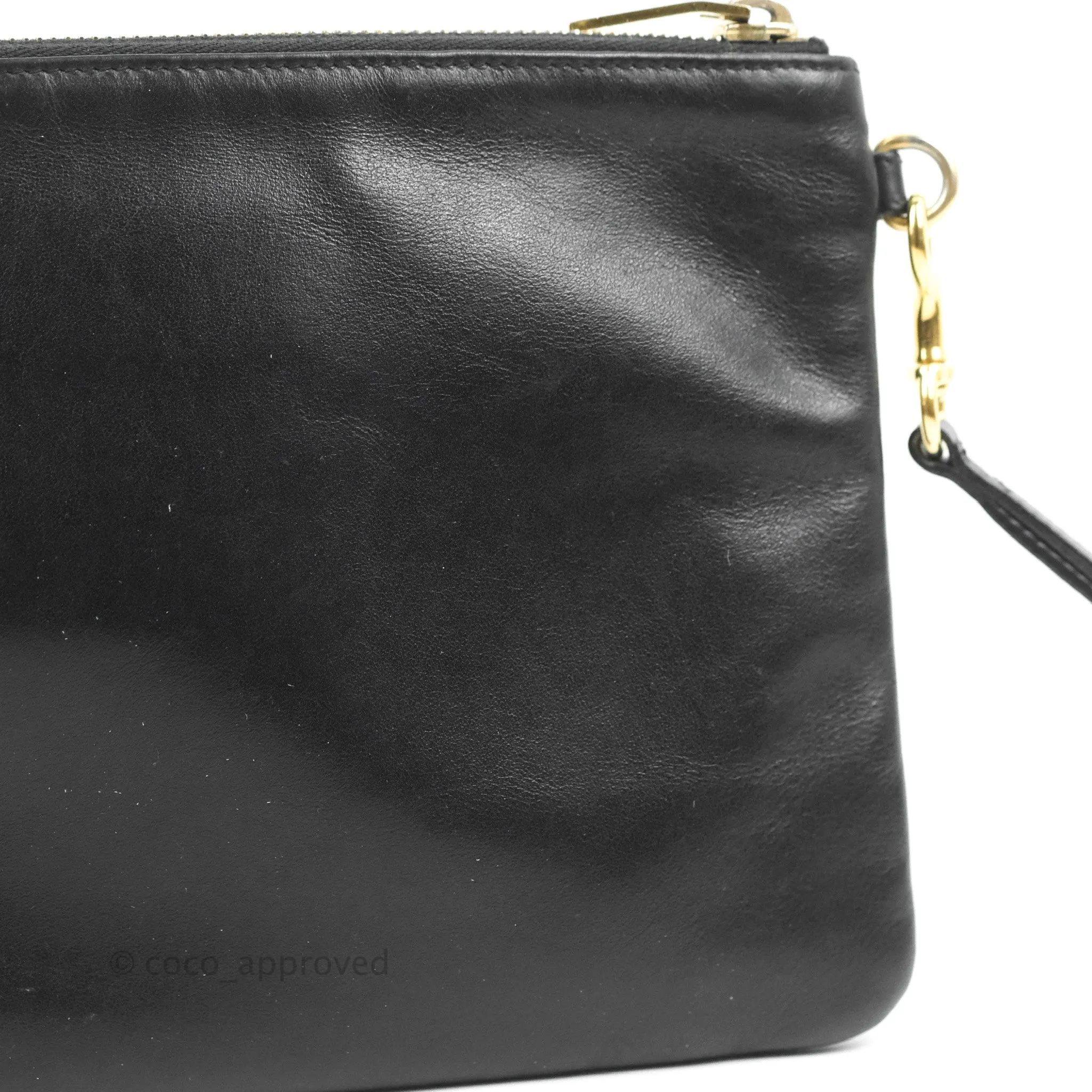 Saint Laurent Monogram Pouch Bag Black Gold Hardware