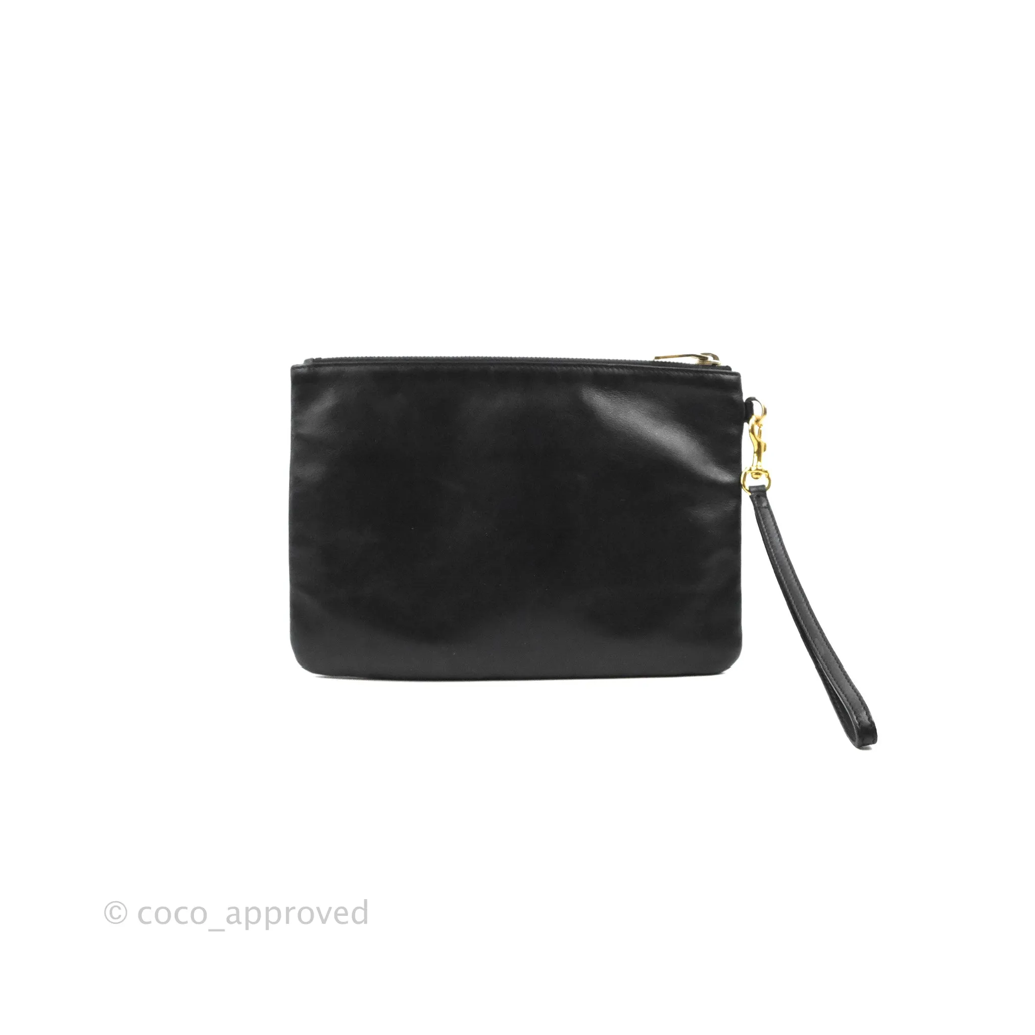 Saint Laurent Monogram Pouch Bag Black Gold Hardware