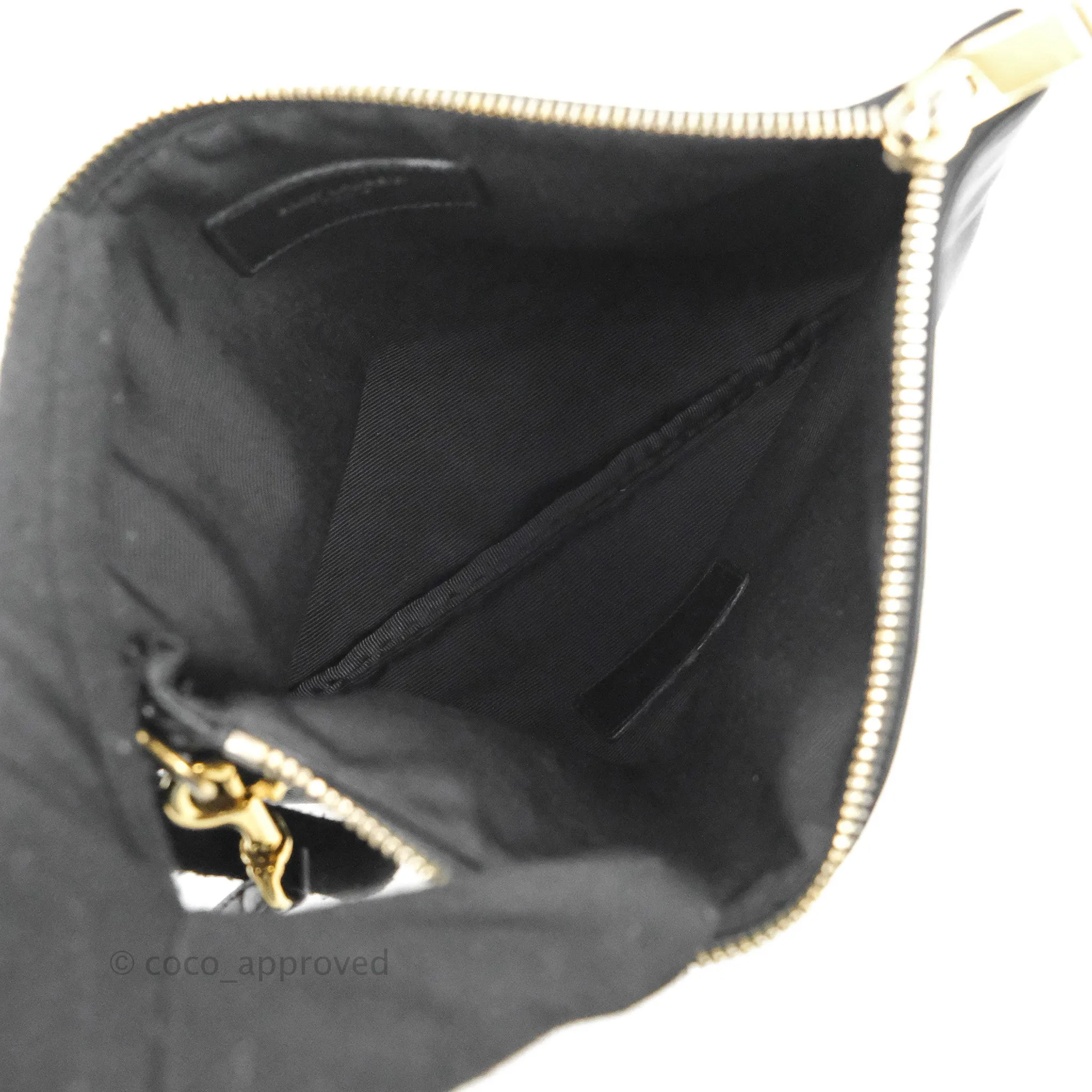 Saint Laurent Monogram Pouch Bag Black Gold Hardware