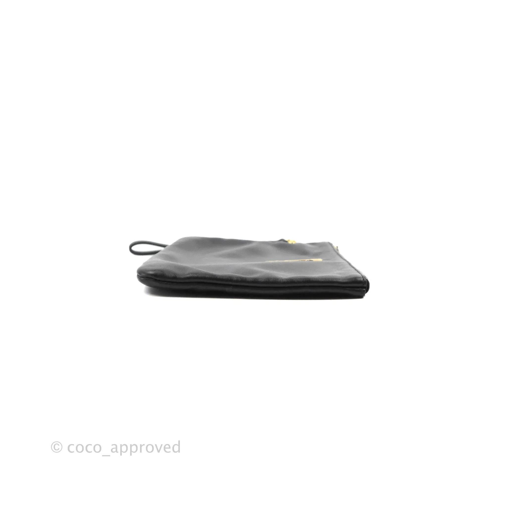 Saint Laurent Monogram Pouch Bag Black Gold Hardware