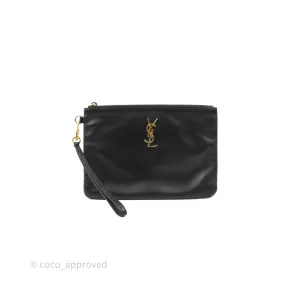Saint Laurent Monogram Pouch Bag Black Gold Hardware