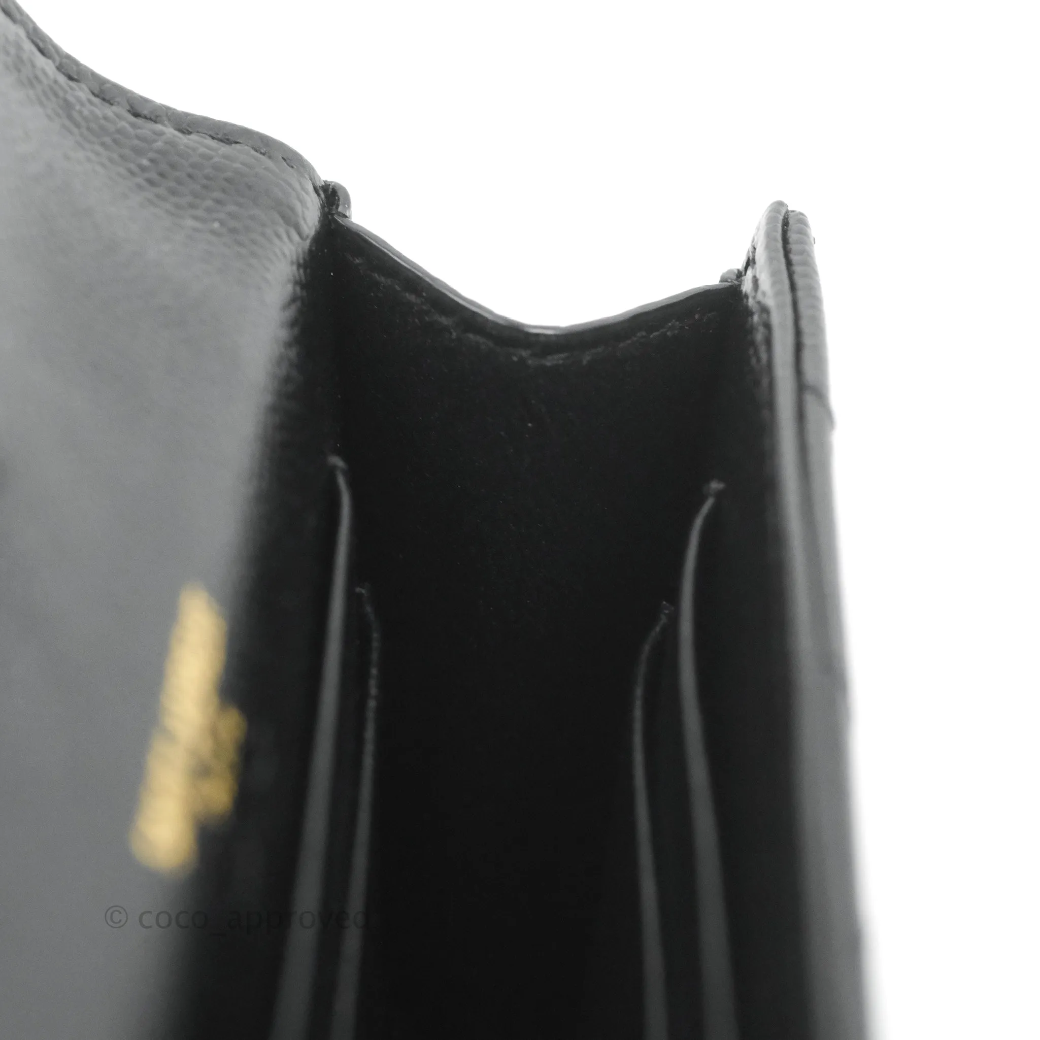 Saint Laurent Monogramme Envelope Wallet Black Grained Calfskin Gold Hardware