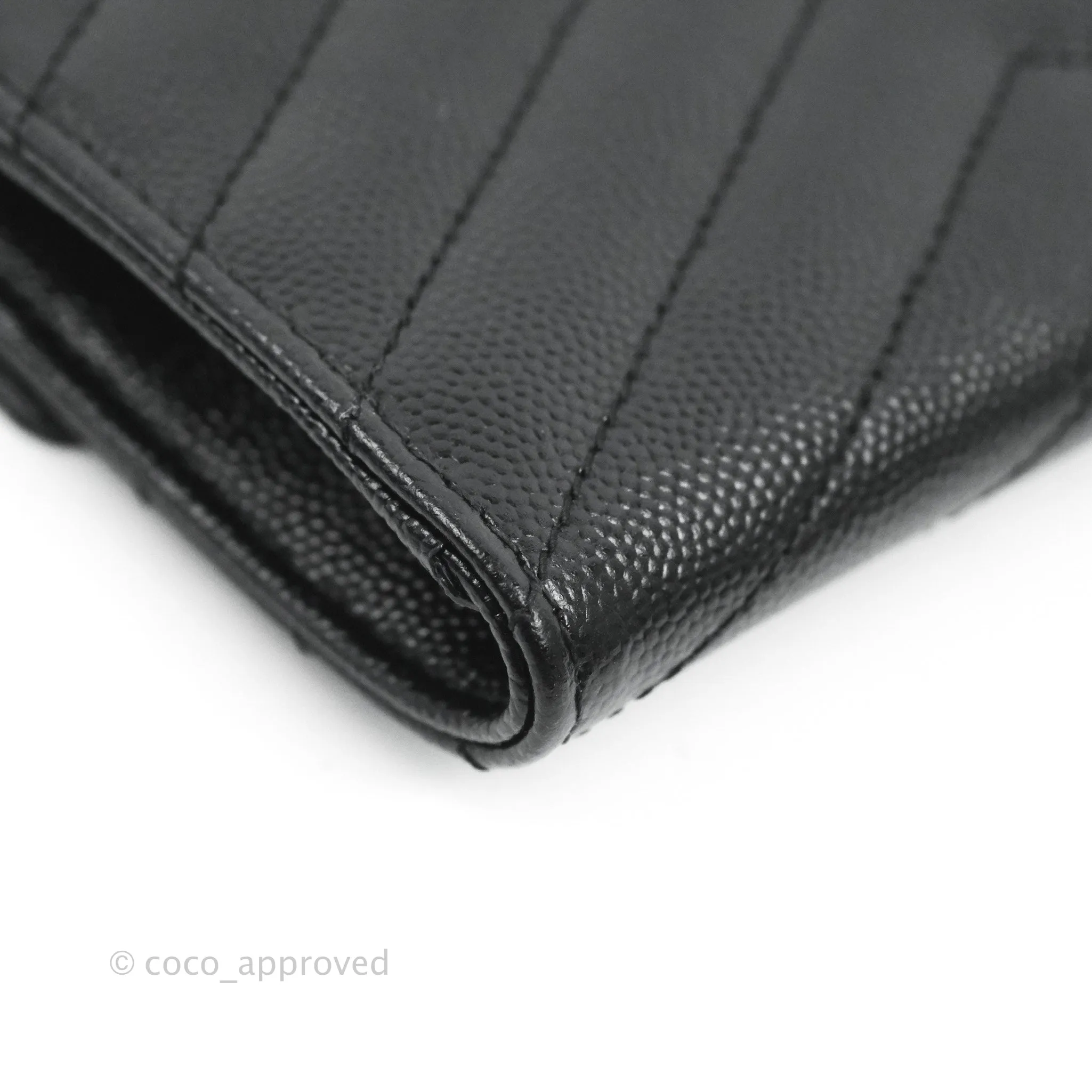 Saint Laurent Monogramme Envelope Wallet Black Grained Calfskin Gold Hardware