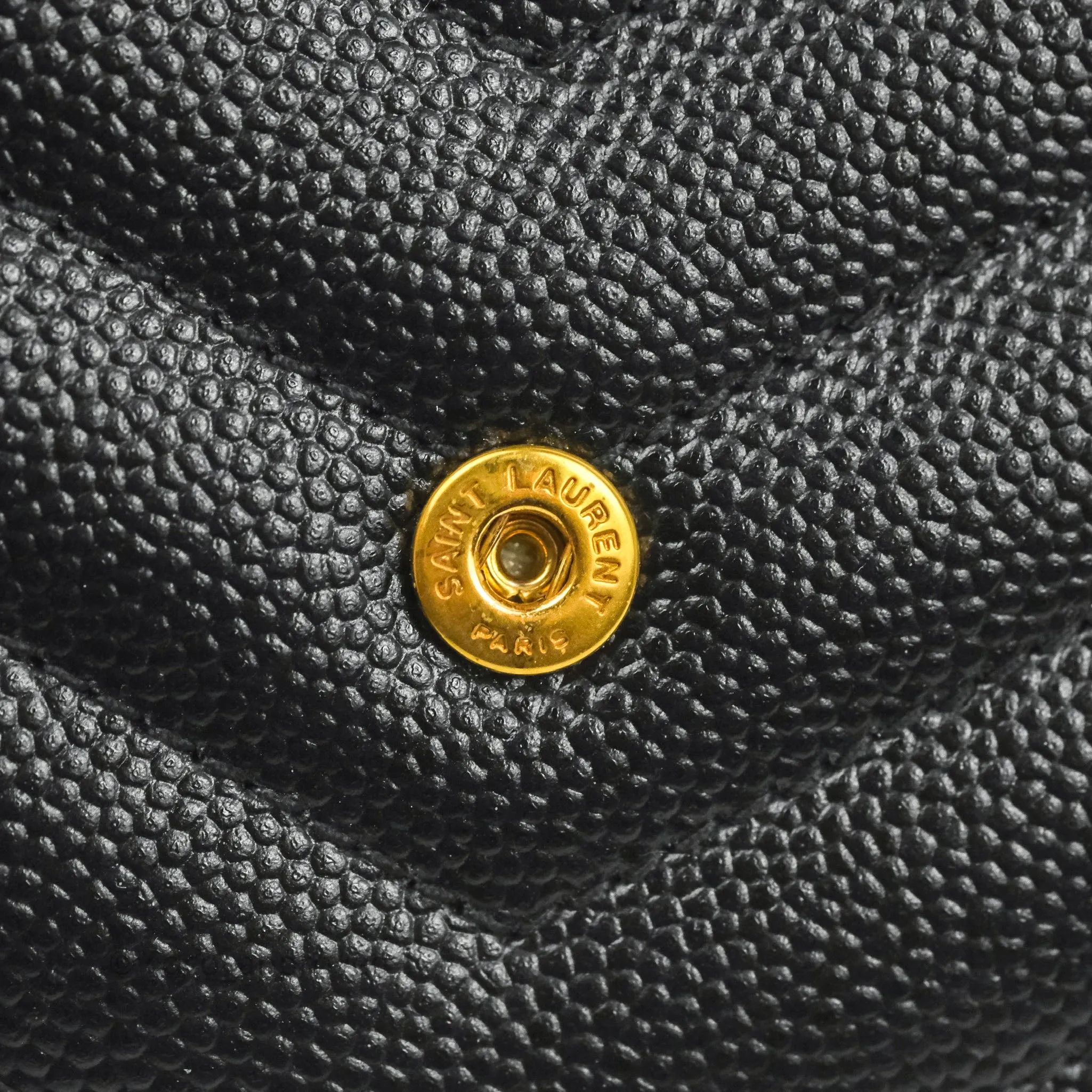 Saint Laurent Monogramme Envelope Wallet Black Grained Calfskin Gold Hardware