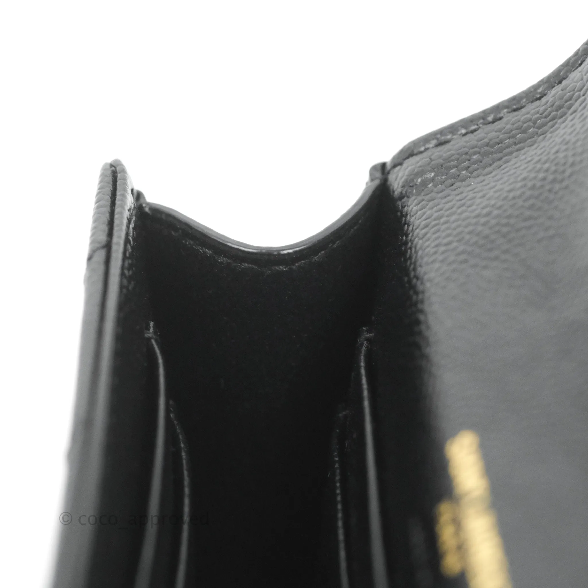 Saint Laurent Monogramme Envelope Wallet Black Grained Calfskin Gold Hardware