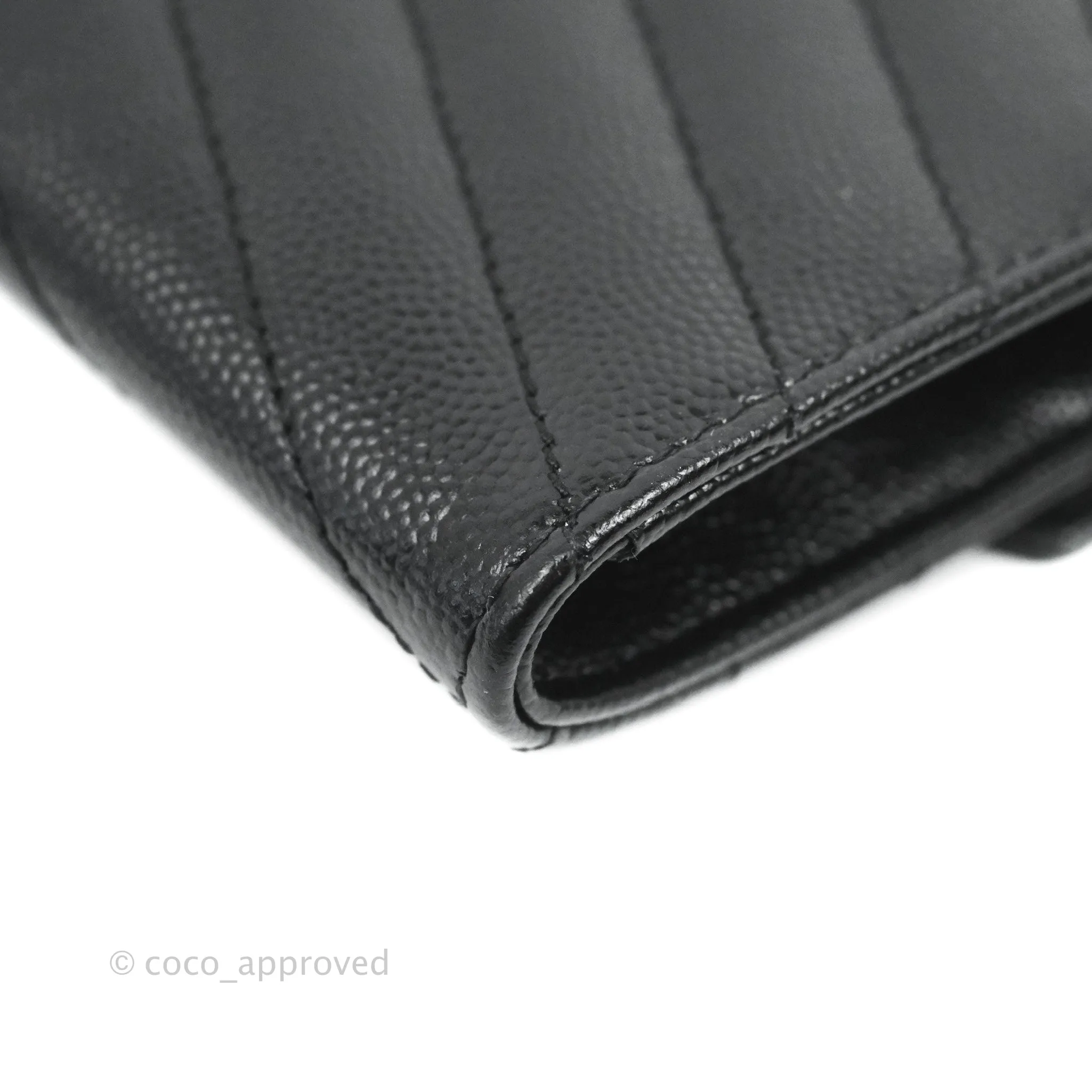 Saint Laurent Monogramme Envelope Wallet Black Grained Calfskin Gold Hardware