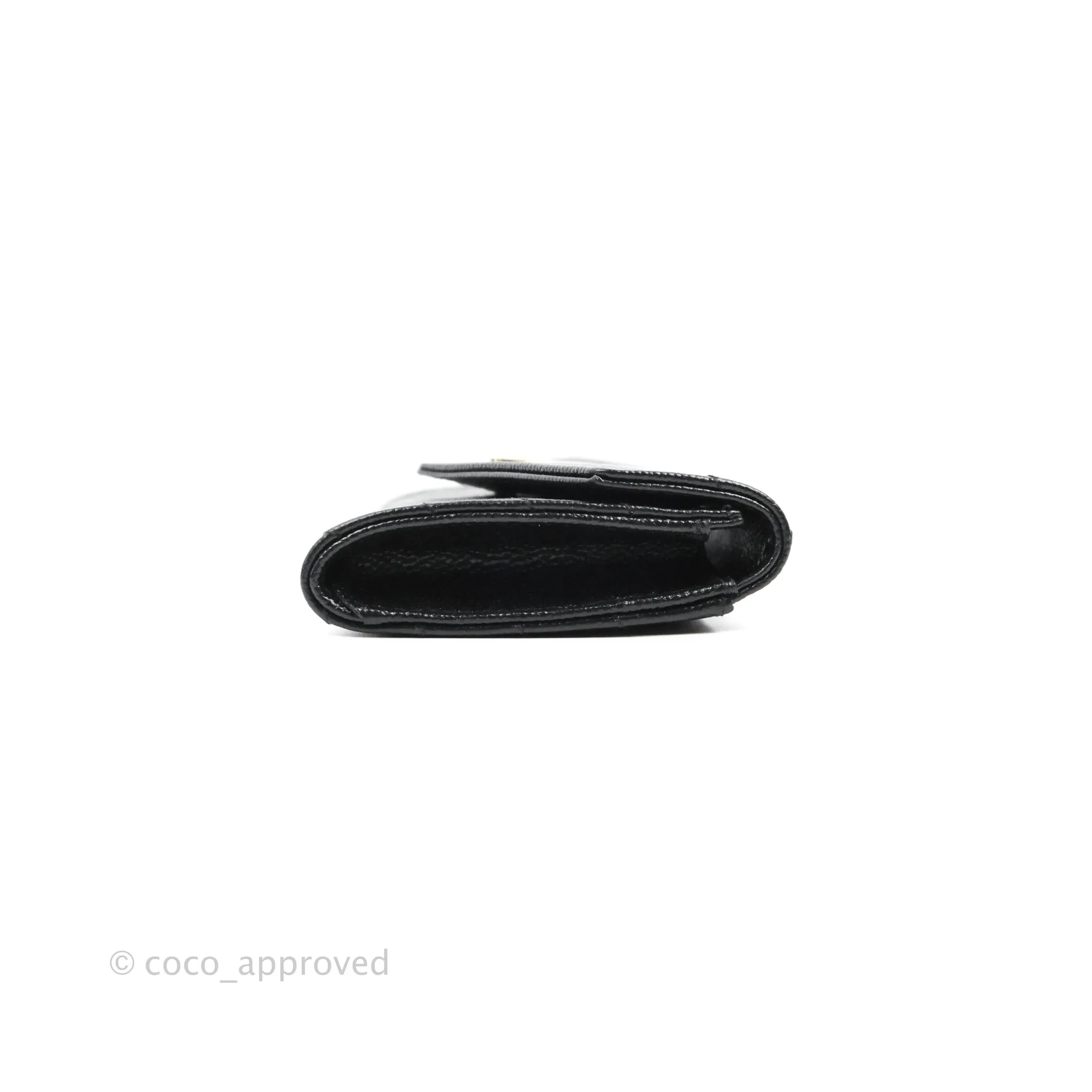 Saint Laurent Monogramme Envelope Wallet Black Grained Calfskin Gold Hardware