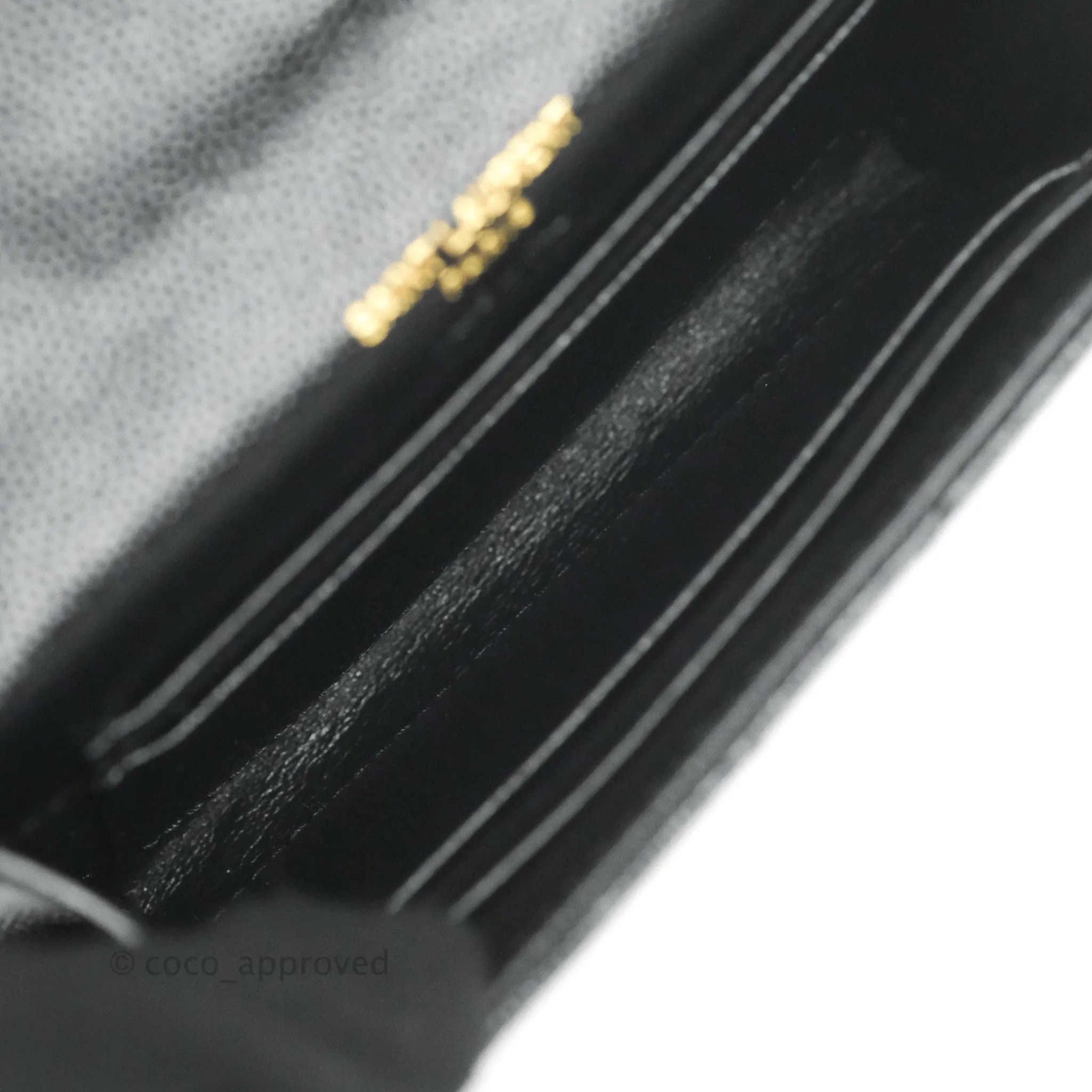 Saint Laurent Monogramme Envelope Wallet Black Grained Calfskin Gold Hardware