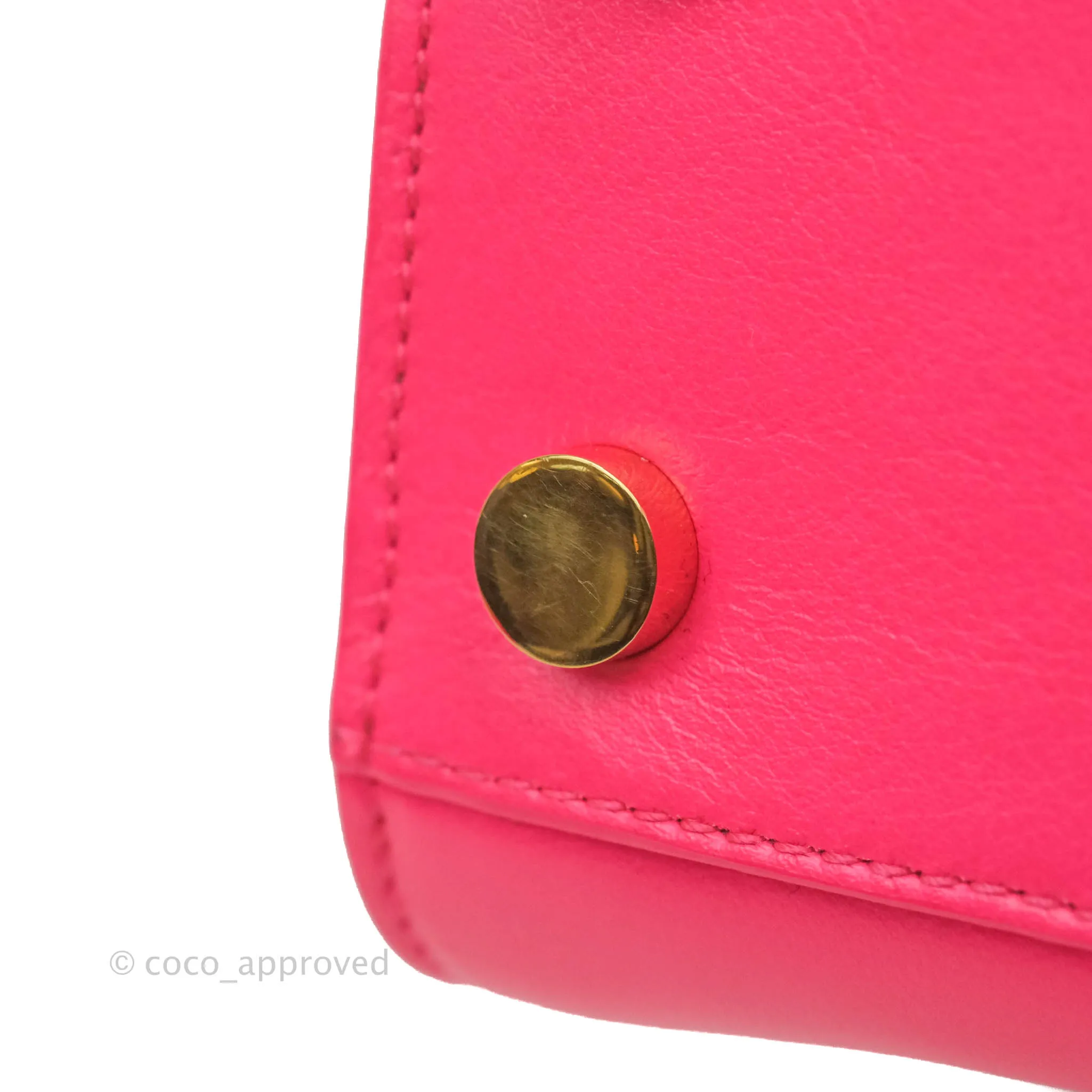 Saint Laurent Nano Classic Sac De Jour Neo Pink Smooth Calfskin Gold Hardware