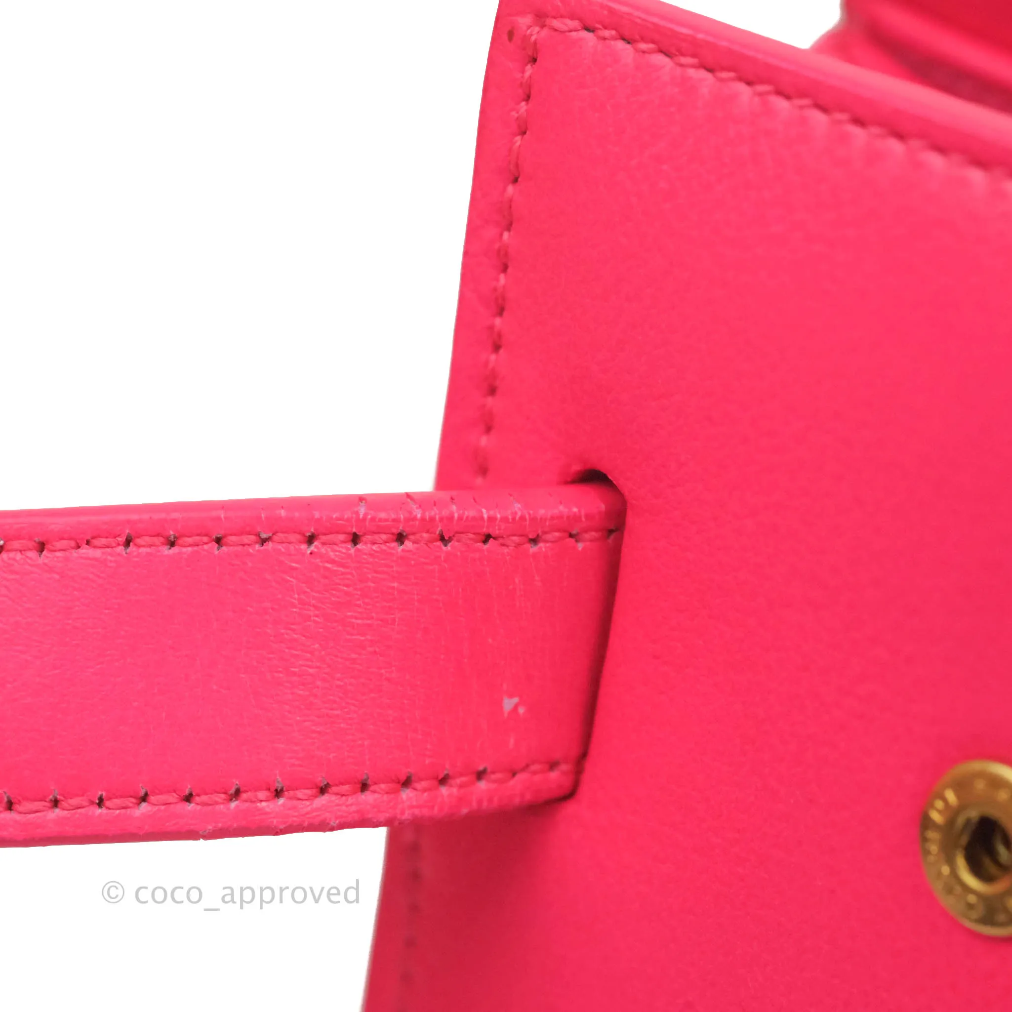 Saint Laurent Nano Classic Sac De Jour Neo Pink Smooth Calfskin Gold Hardware