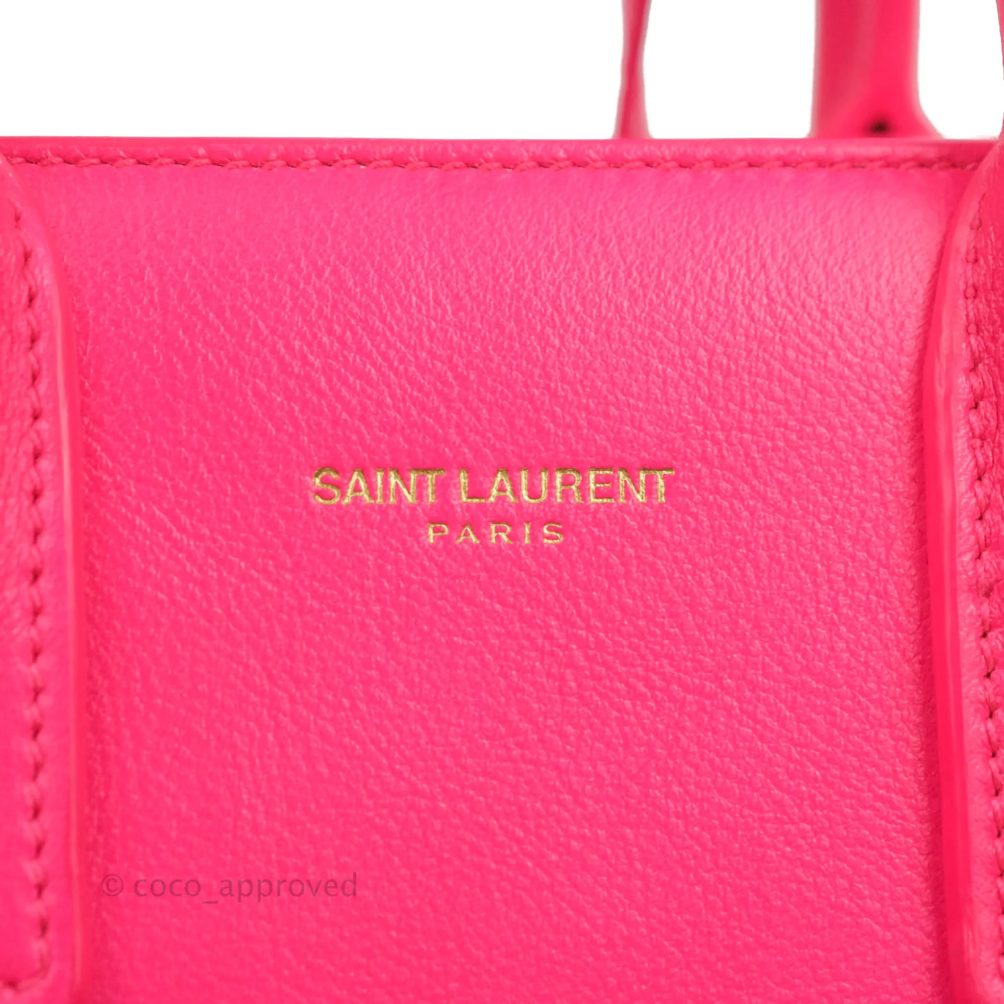 Saint Laurent Nano Classic Sac De Jour Neo Pink Smooth Calfskin Gold Hardware