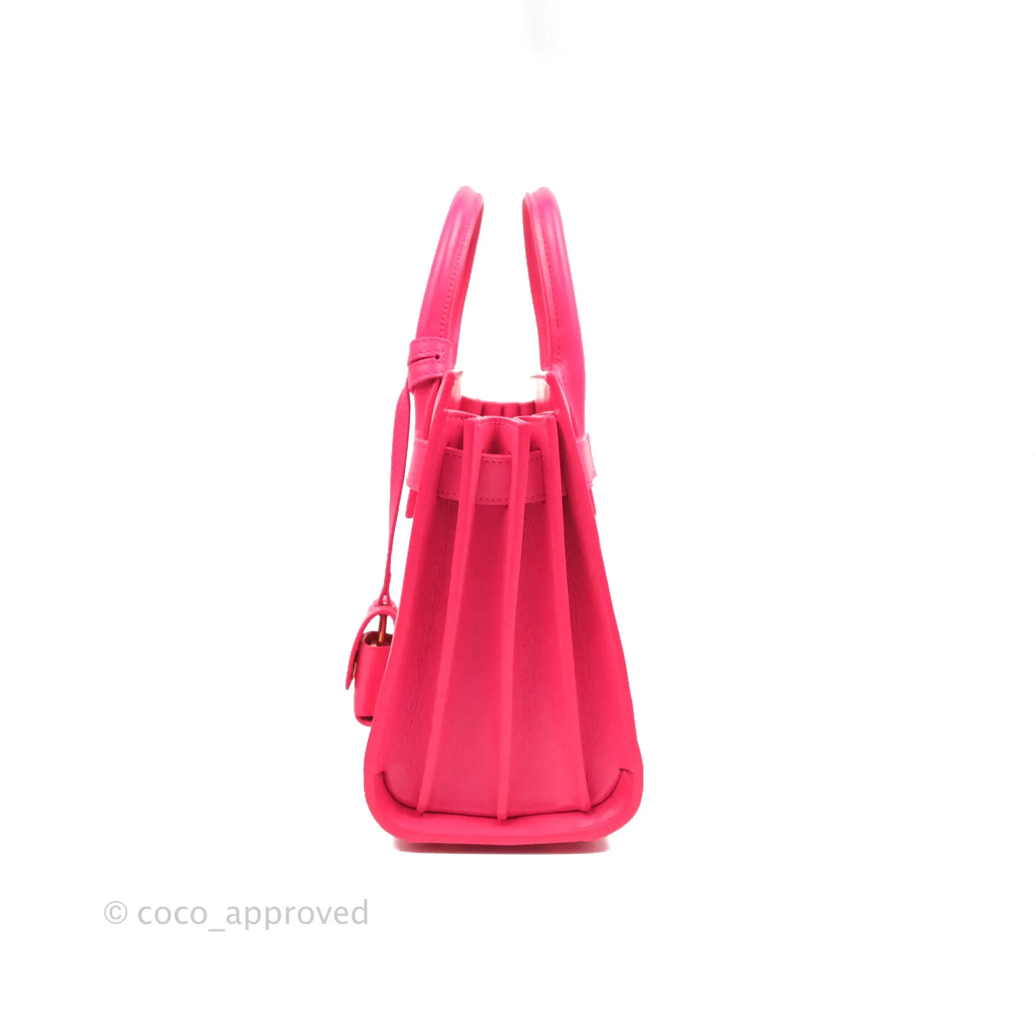 Saint Laurent Nano Classic Sac De Jour Neo Pink Smooth Calfskin Gold Hardware