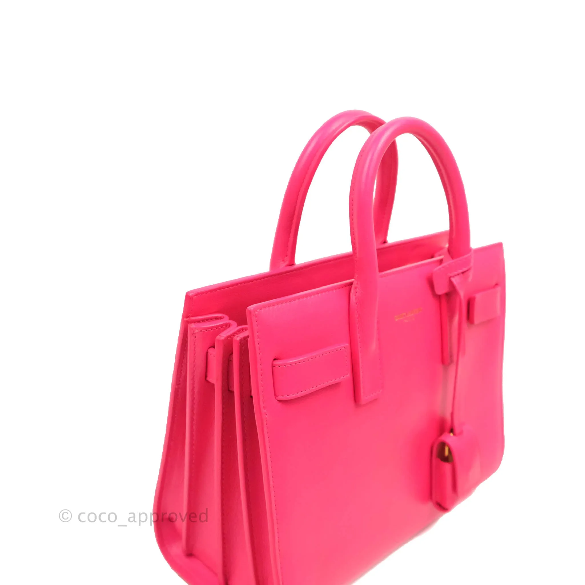 Saint Laurent Nano Classic Sac De Jour Neo Pink Smooth Calfskin Gold Hardware