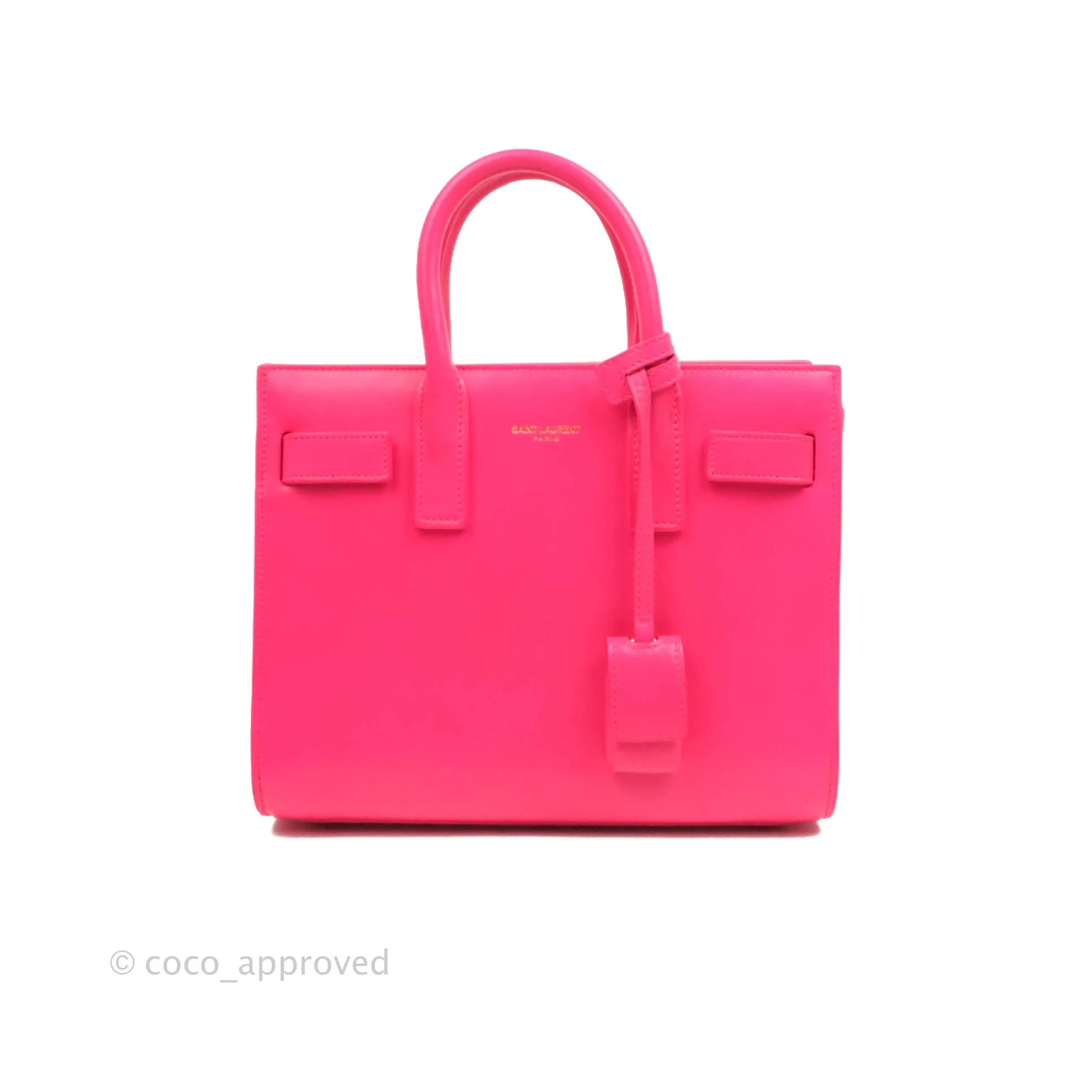 Saint Laurent Nano Classic Sac De Jour Neo Pink Smooth Calfskin Gold Hardware