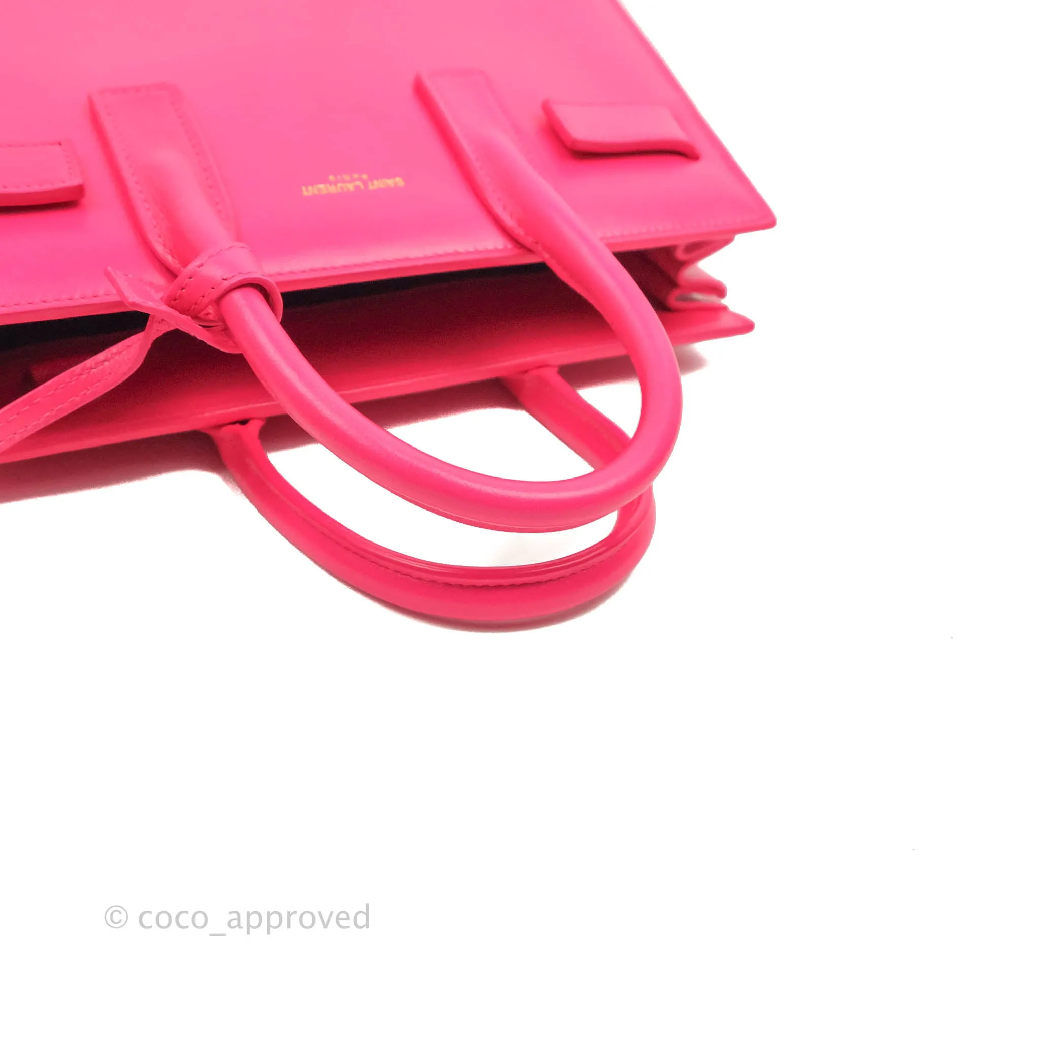 Saint Laurent Nano Classic Sac De Jour Neo Pink Smooth Calfskin Gold Hardware