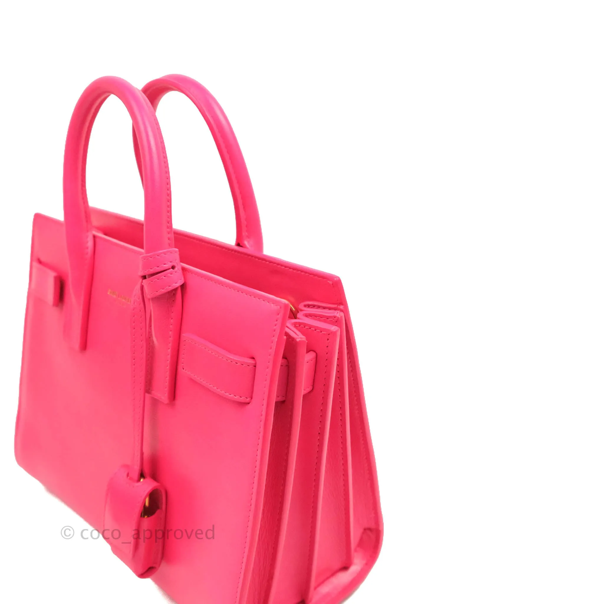 Saint Laurent Nano Classic Sac De Jour Neo Pink Smooth Calfskin Gold Hardware