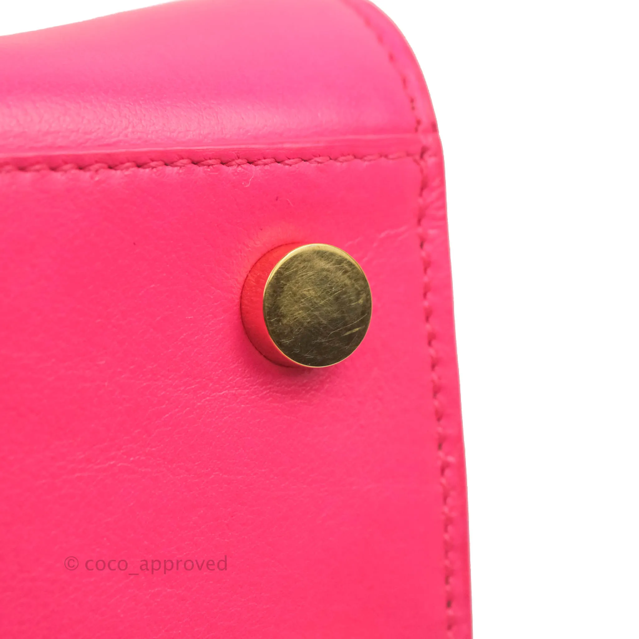 Saint Laurent Nano Classic Sac De Jour Neo Pink Smooth Calfskin Gold Hardware
