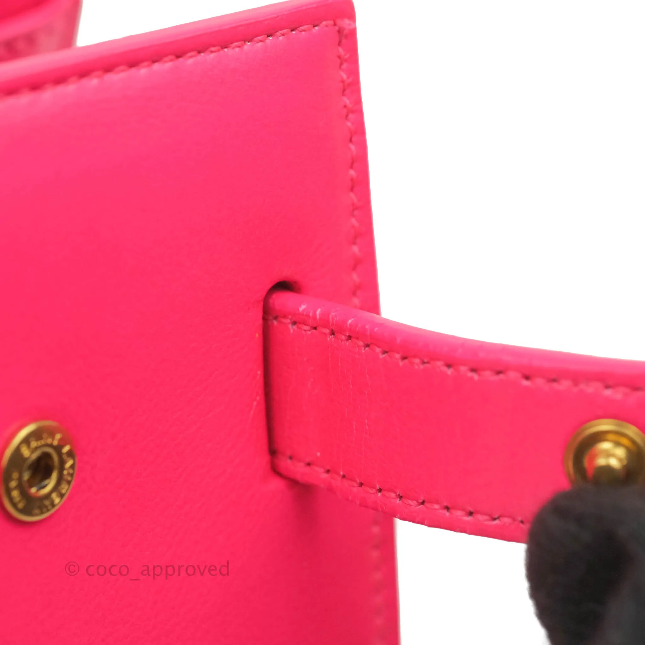 Saint Laurent Nano Classic Sac De Jour Neo Pink Smooth Calfskin Gold Hardware